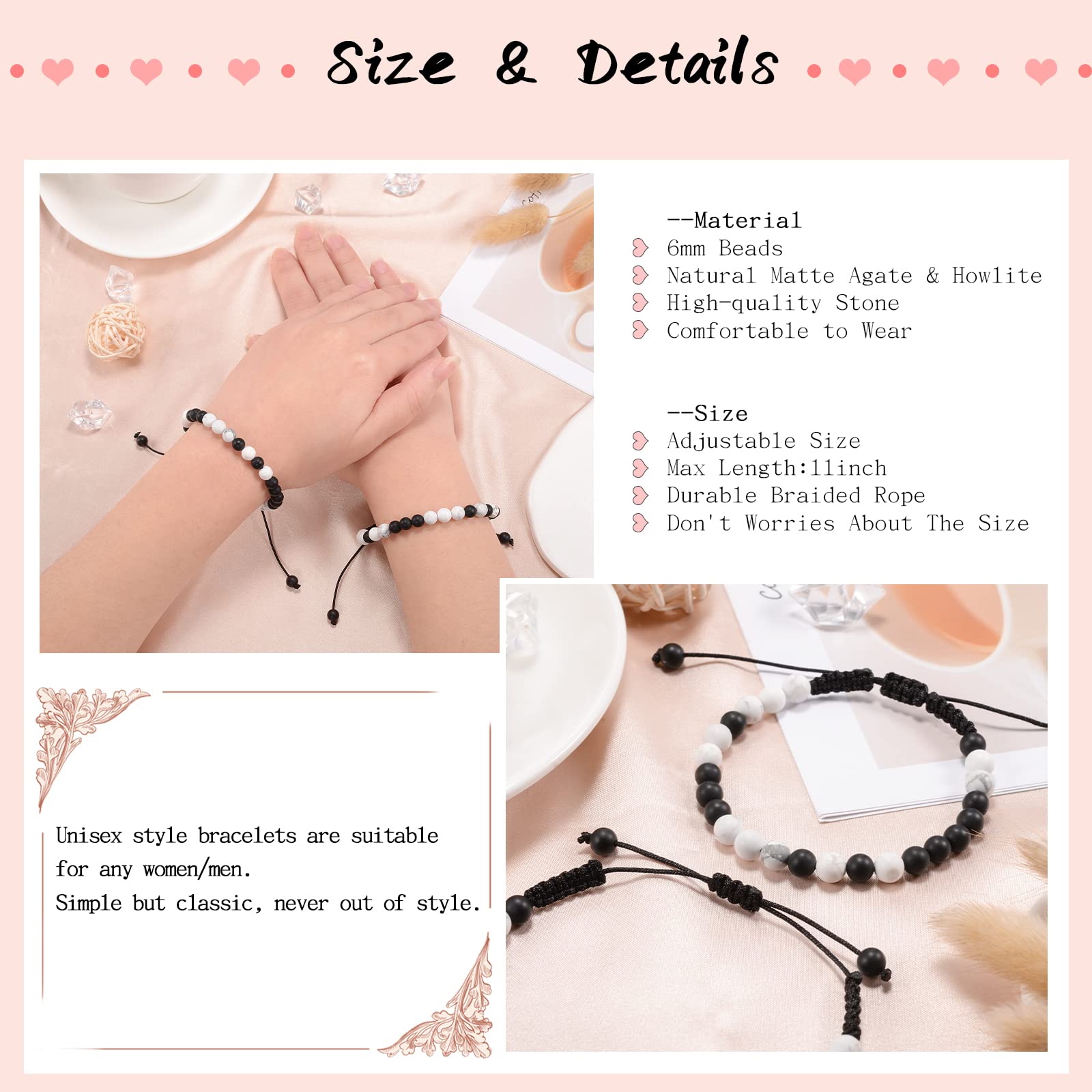 YELUWA Couple Bracelet - I Love You in 100 Languages, Gift for Soulmates & Best Friends - Perfect for Valentine's Day & Anniversaries