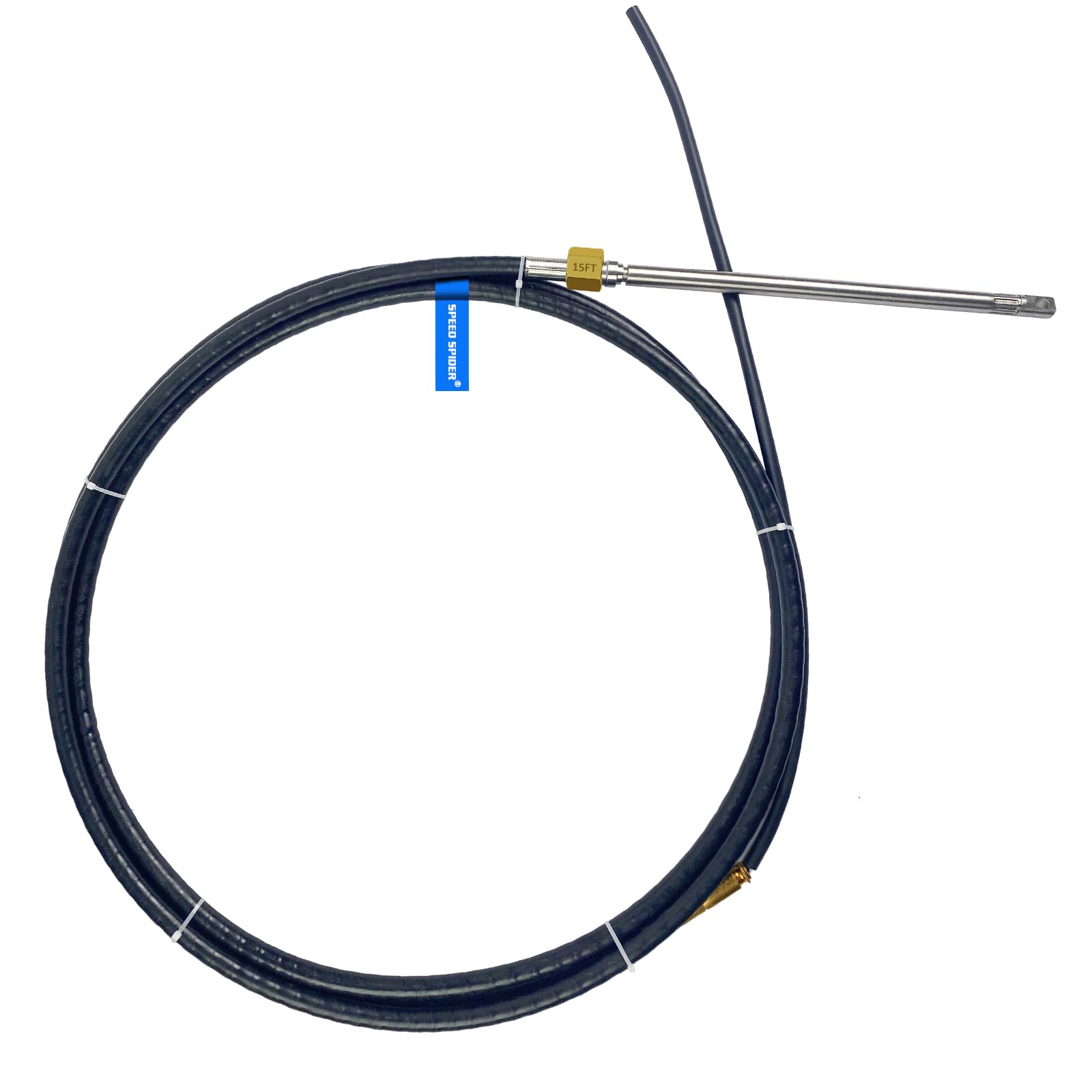 SPEED SPIDER Marine Boat Steering Cable - Outboard Rotary Steering System Replacement for Most Single Station Boats - Perfect for Fishing, Cruising & Water Sports