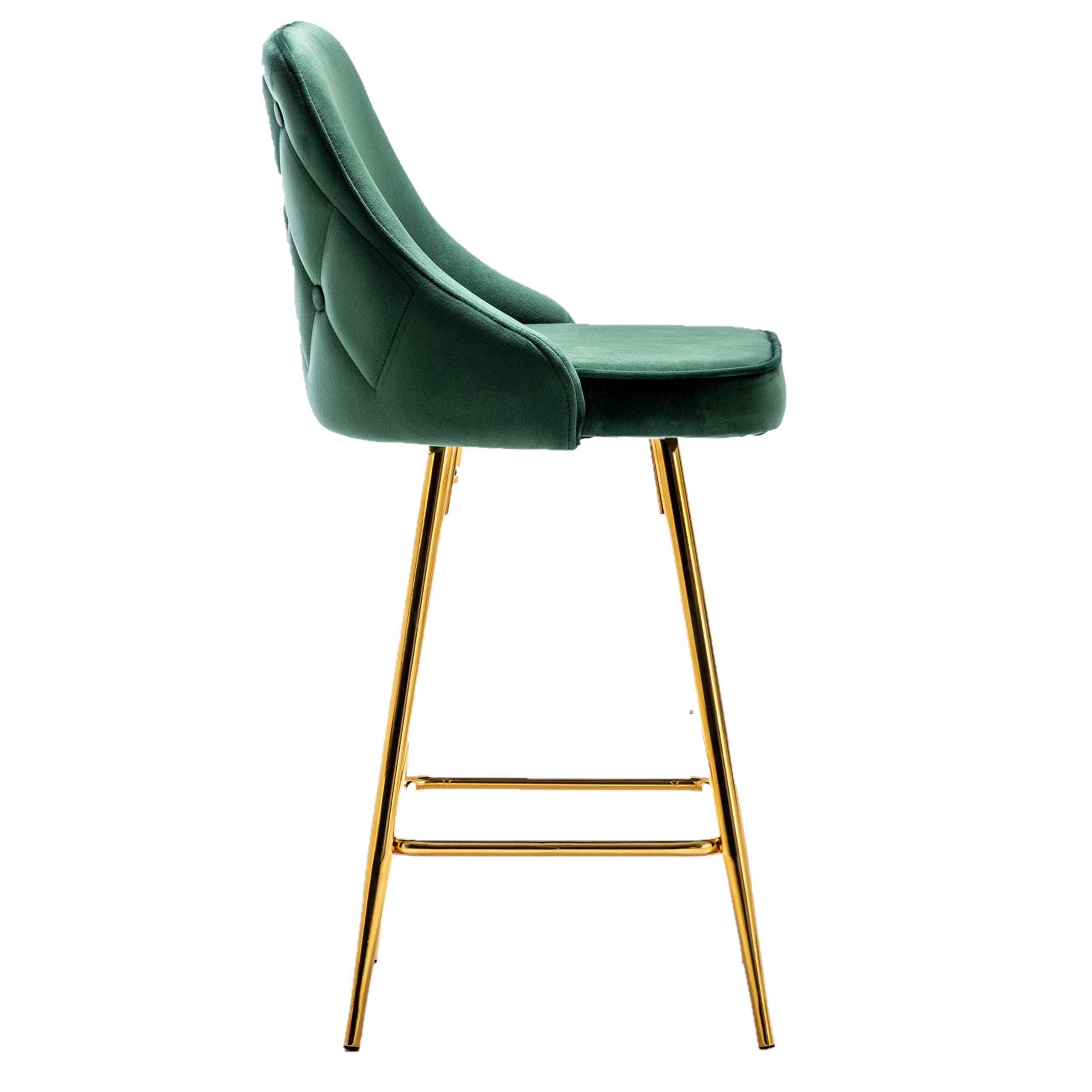 BTEXPERT Set of 2 Upholstered Dining Bar Chairs with Footrest - 25