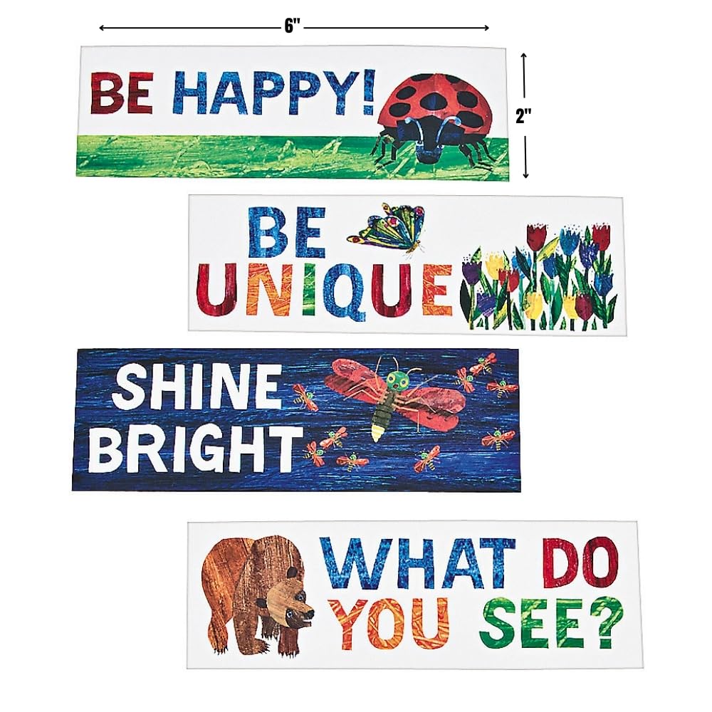 Eric Carle Motivational Bookmark Set - 36 Inspirational Bookmarks for Kids & Adults - Perfect for Reading, Gifts & Classroom Rewards