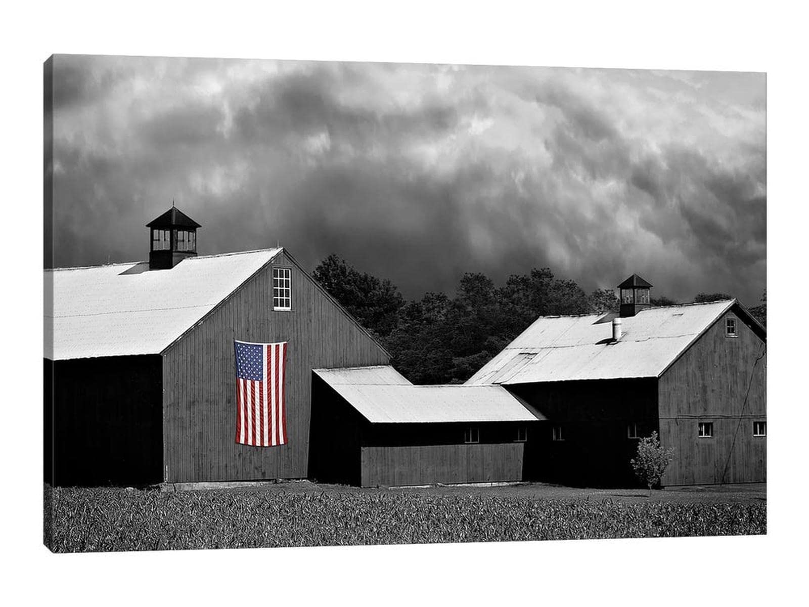 GUTTATY Farmhouse Canvas Wall Art - Large Rustic Barn Picture 28”x40” for Country Bedroom Decor | Framed Canvas Painting for Living Room, Office & Farmhouse Style Homes