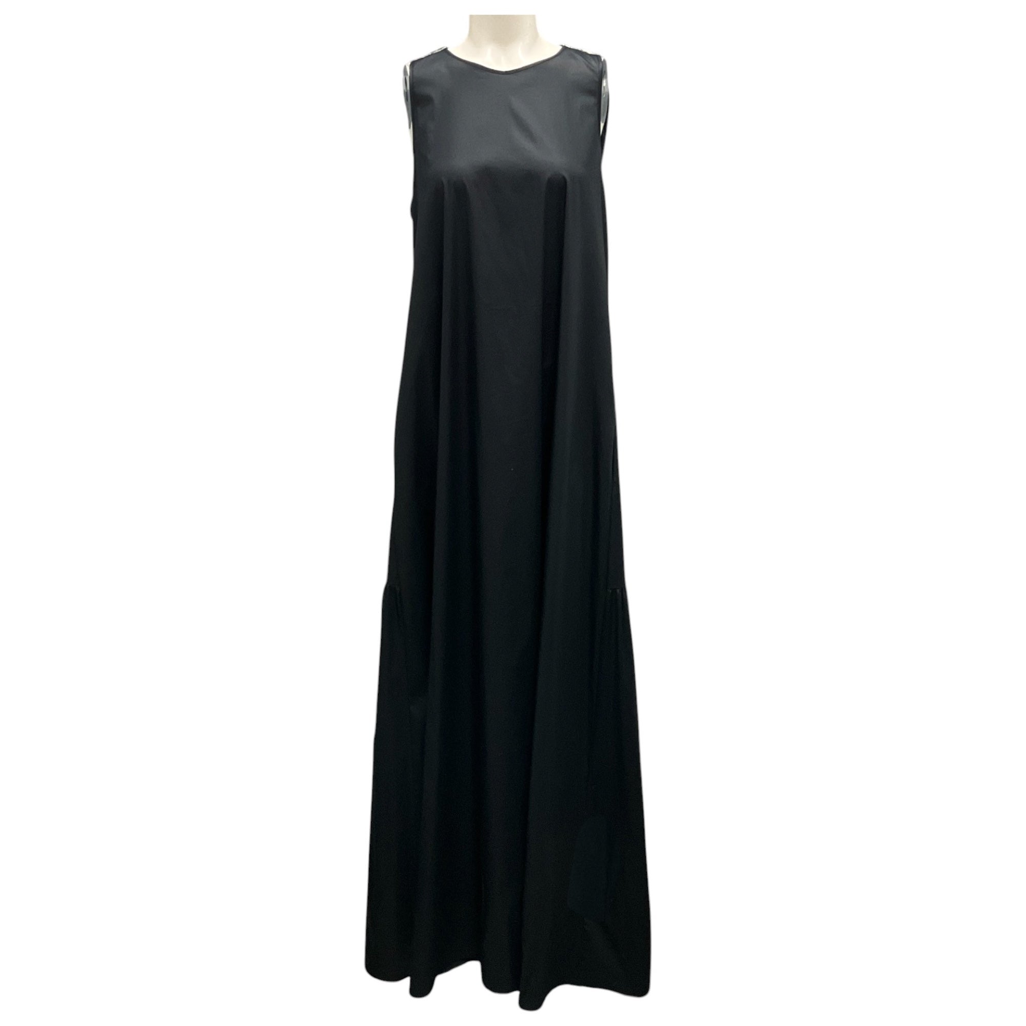 Peserico Black Beaded Embellished Sleeveless Cotton Maxi Dress for Women - Perfect for Summer Beach Vacations, Weddings & Evening Parties