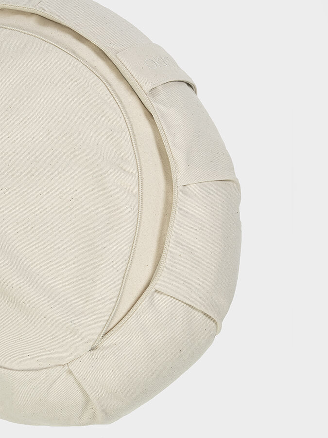 Organic Buckwheat Zafu Meditation Cushion - Crescent Shape Yoga Pillow for Meditation, Yoga & Zen Practice - Perfect for Home Studio, Yoga Class & Mindfulness Retreats
