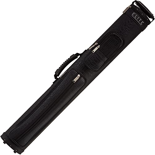 ELITE 2 Butts & 2 Shafts Vinyl Pool Cue Case with Phone Pouch - Durable Billiard Accessory for Pool Players & Tournament Travel