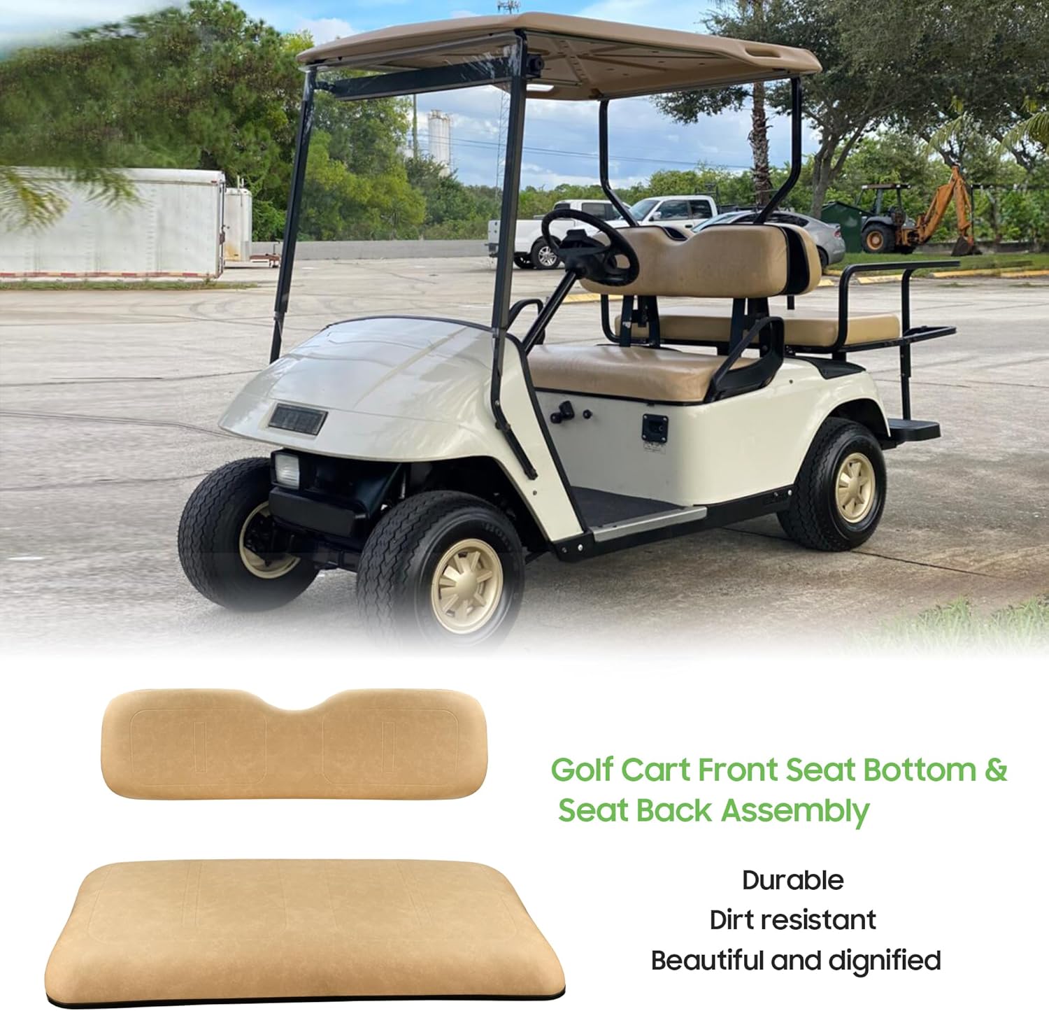 EZGO TXT Golf Cart Front Seat & Backrest - Factory Style Replacement (Fits Model 10L0L) - Perfect for Golf Courses, Resorts & Personal Use