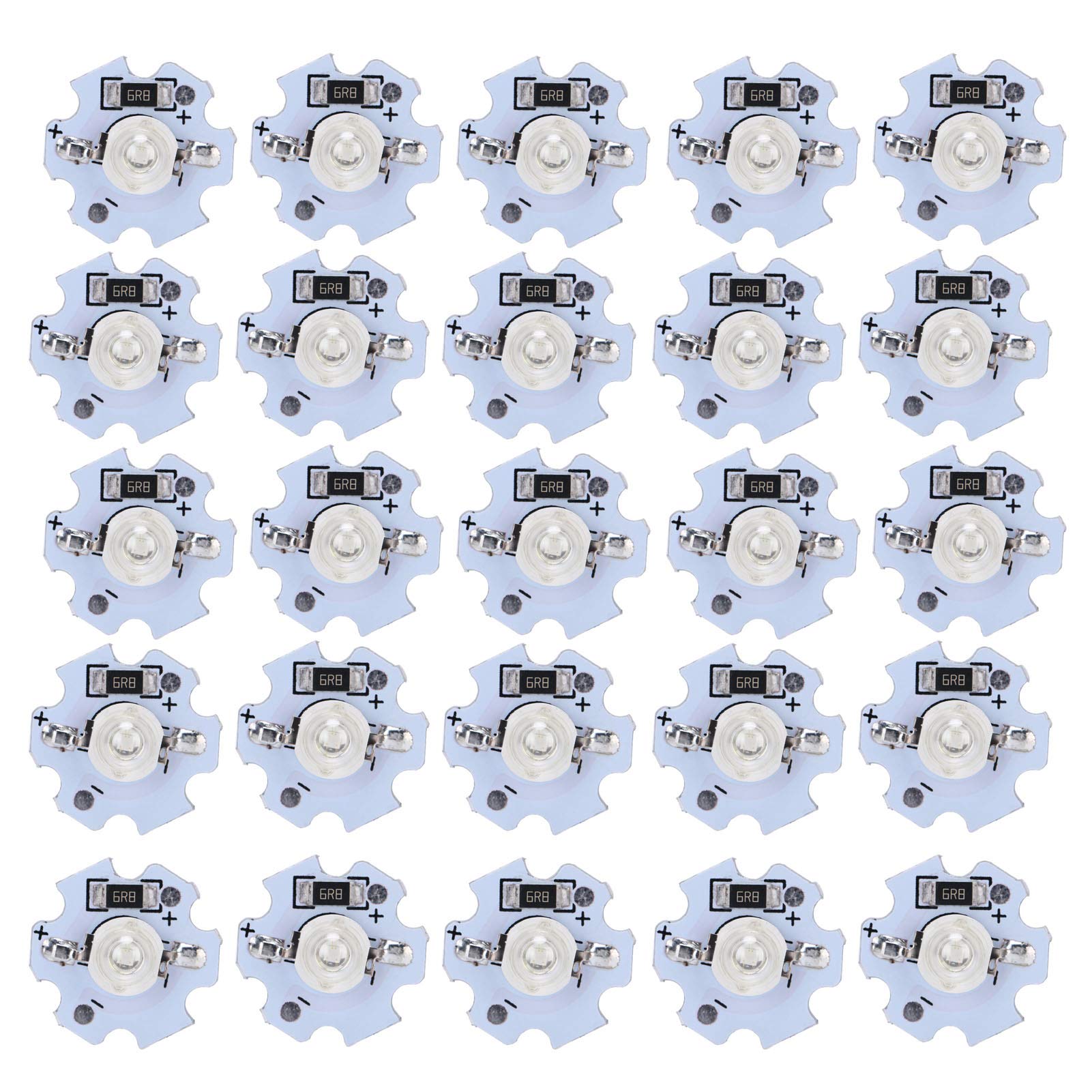 25Pcs High Power 0.5W 5V Purple LED Lamp Beads with Aluminum Plate - Bright LED Chips for Traffic Lights, Landscape Lighting, Advertising Signs & Indoor Decoration - Perfect for Home, Garden and Commercial Lighting Projects