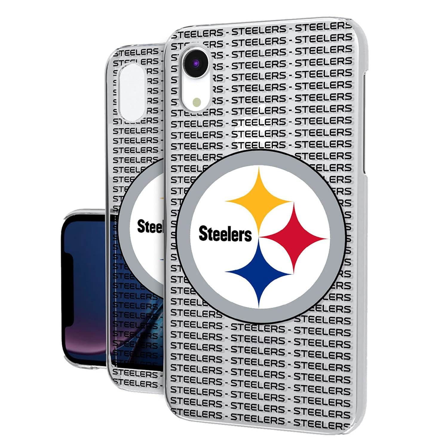 NFL iPhone Clear Case with Strategic Printing Text Backdrop - Perfect for Football Fans, Game Days & Team Spirit