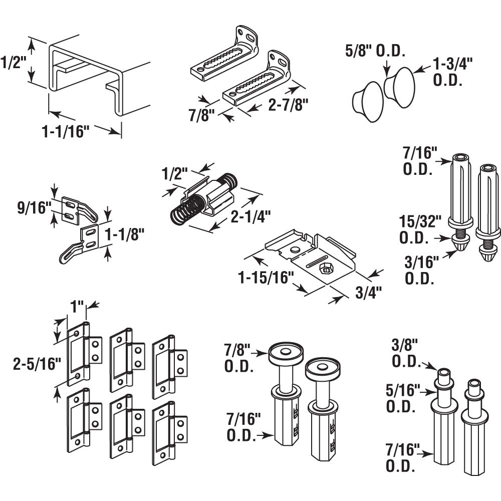 Prime-Line 161796 Bi-Fold Closet Door Track Kit - 60 Inch Heavy Duty Steel Sliding System, White (1 Kit) - Perfect for Bedroom, Closet & Space-Saving Solutions