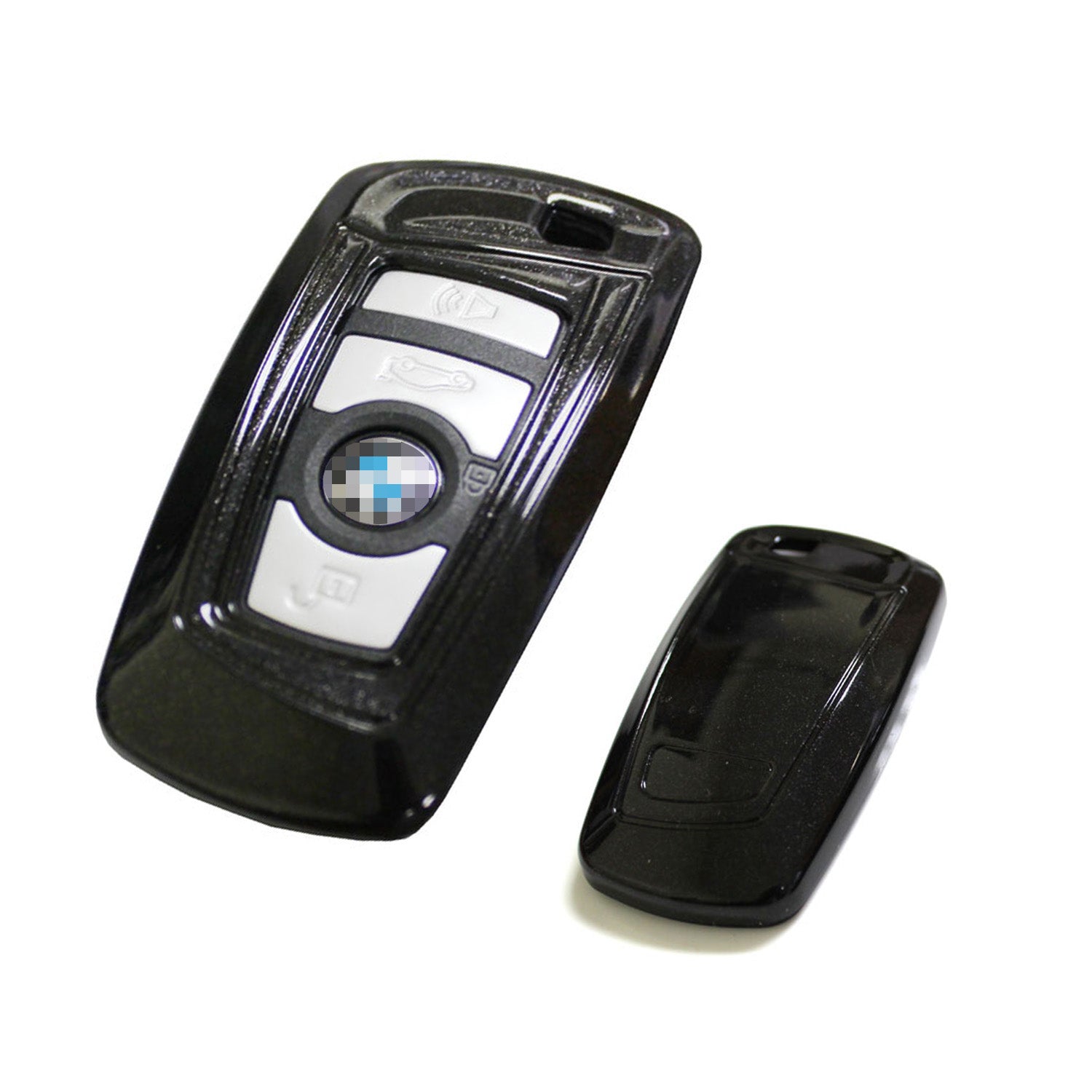 Premium Glossy Black Smart Key Fob Shell Replacement for BMW 1/2/3/4/5/6/7/X3 Series - Exact Fit, Durable Protection (Perfect for Daily Use, Car Key Upgrade & Enhanced Style)