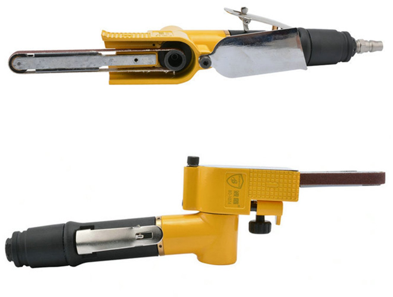 3/8 Inch Air Belt Sander - Pneumatic Mini Belt Grinder with Sanding Belts for Woodworking, Metal Polishing & DIY Projects
