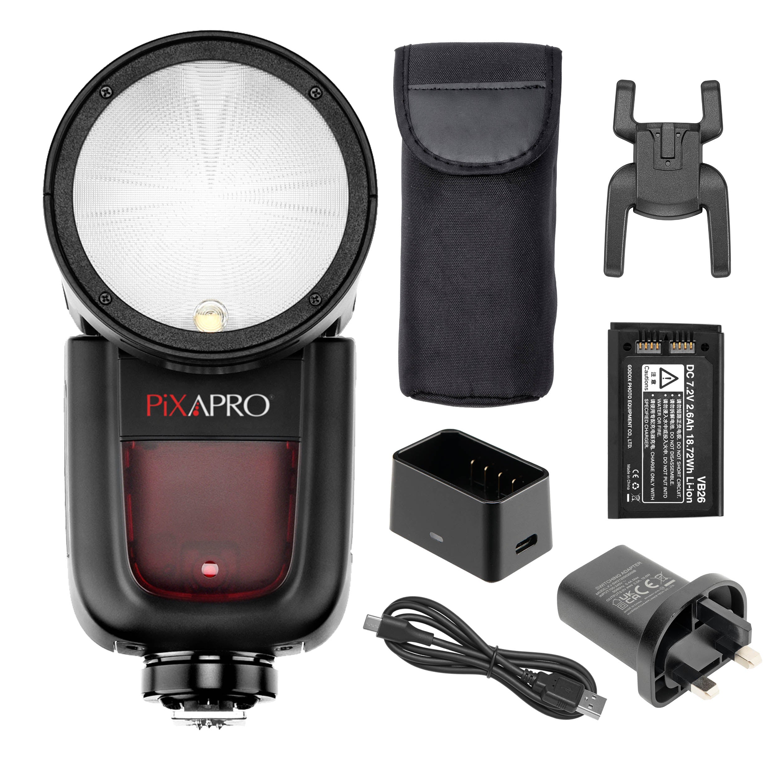 GIO1 (V1) 2.4GHz Round Head TTL & HSS Speedlite Flash with Rechargeable Battery for Pentax DSLR Cameras - Perfect for Portrait, Wedding & Event Photography (Clearance Sale)