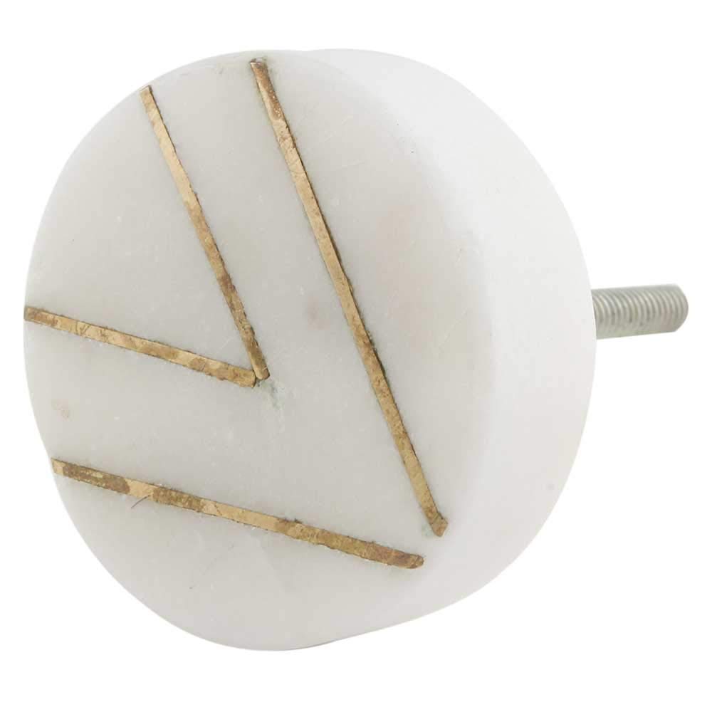 12 Pack Round White Marble Cabinet Knobs - Decorative Drawer Pulls for Dresser, Luxury Door Handles - Perfect for Home Decor, Kitchen Cabinets & Bathroom Vanities