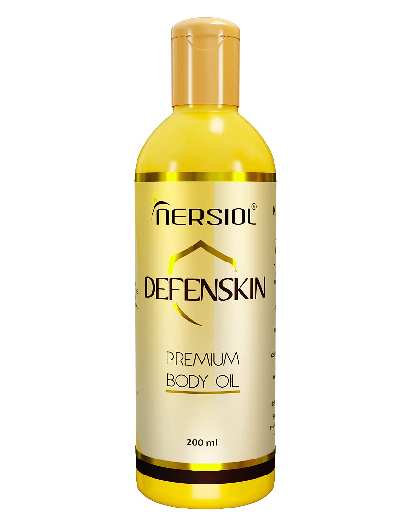 NERSIOL Defenskin Premium Body Oil Combo Pack - Anti Aging, Moisturizing & Glowing Skin Care for Women & Men - 200ml Hydrating Dry Skin Treatment - Perfect for Daily Use, Massage & Spa Relaxation