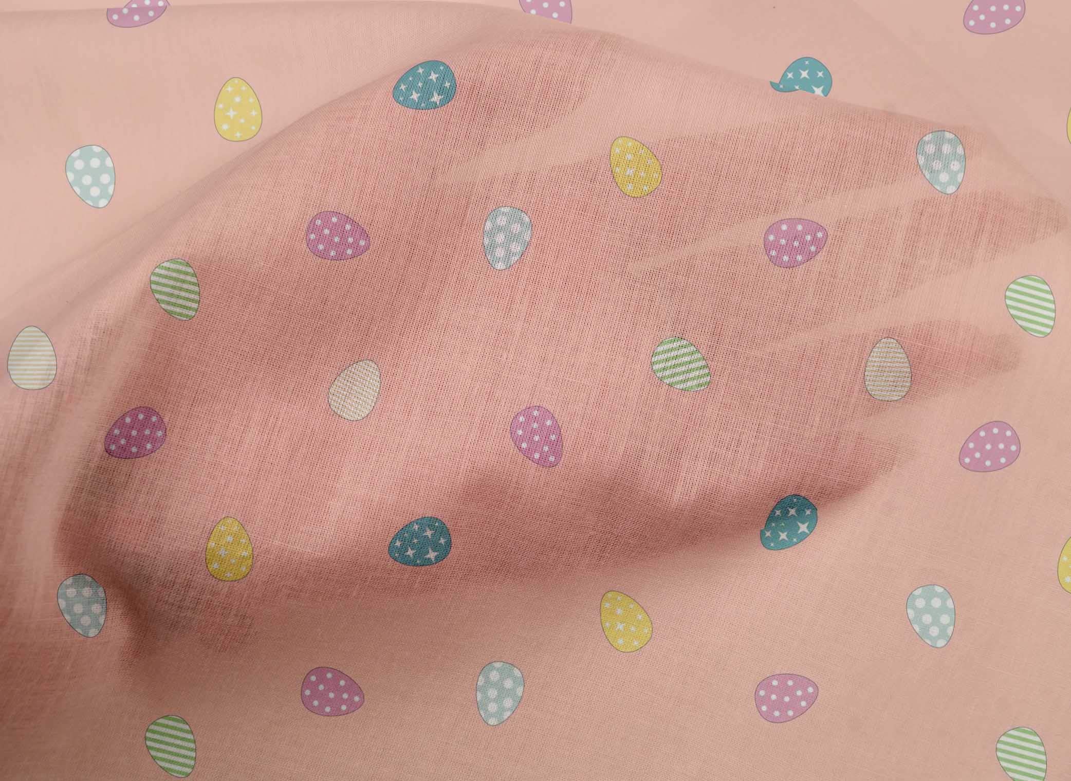 Premium 100% Cotton Cambric Fabric - Easter Egg Print by The Yard, 56 Inch Wide - Perfect for DIY Easter Decorations, Quilting & Sewing Projects