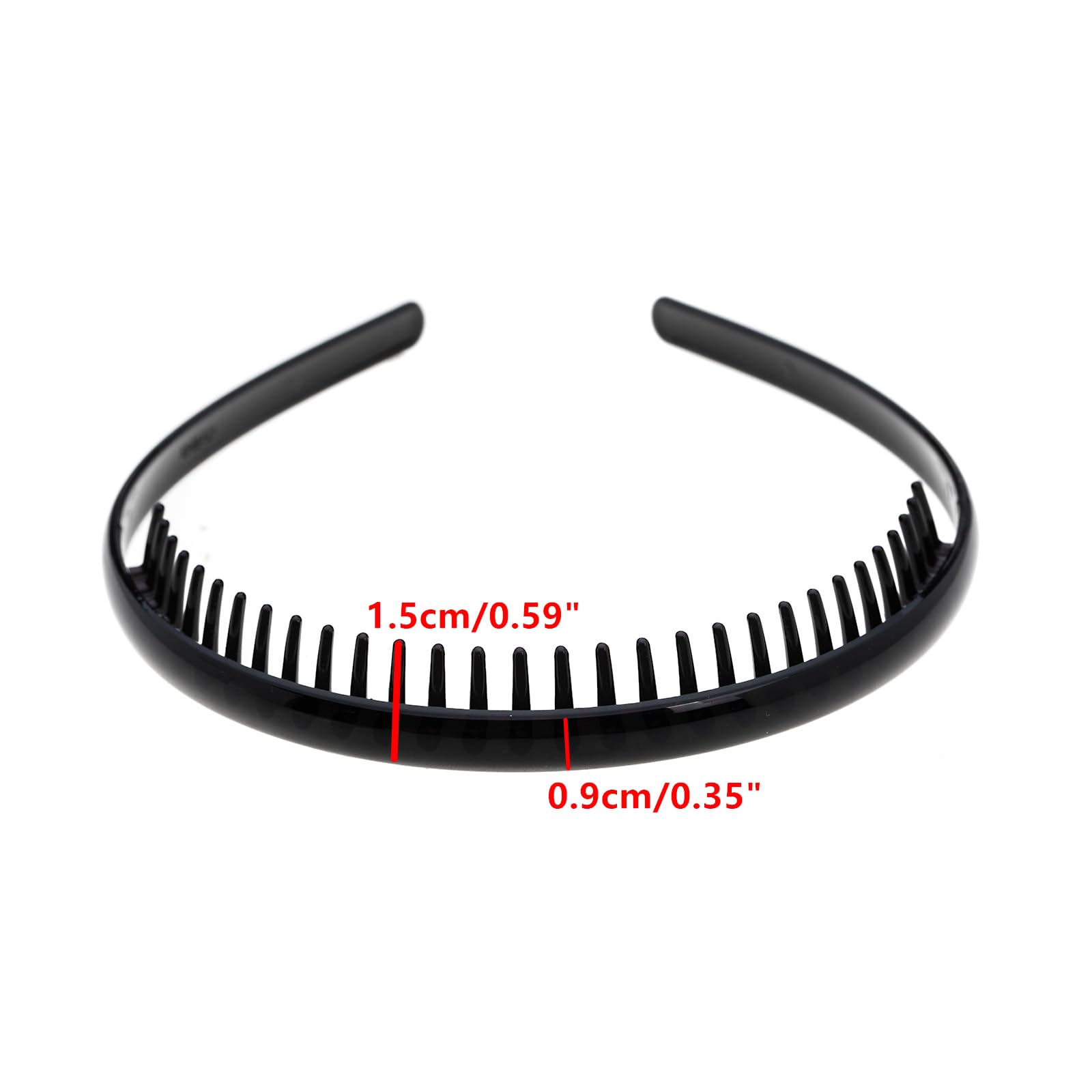 Ruihfas 2 Pack Fashion Plastic Headbands with Teeth Comb - Non-Slip Hair Hoop Bands for Women & Girls - Perfect for Workouts, Yoga, and Everyday Styling