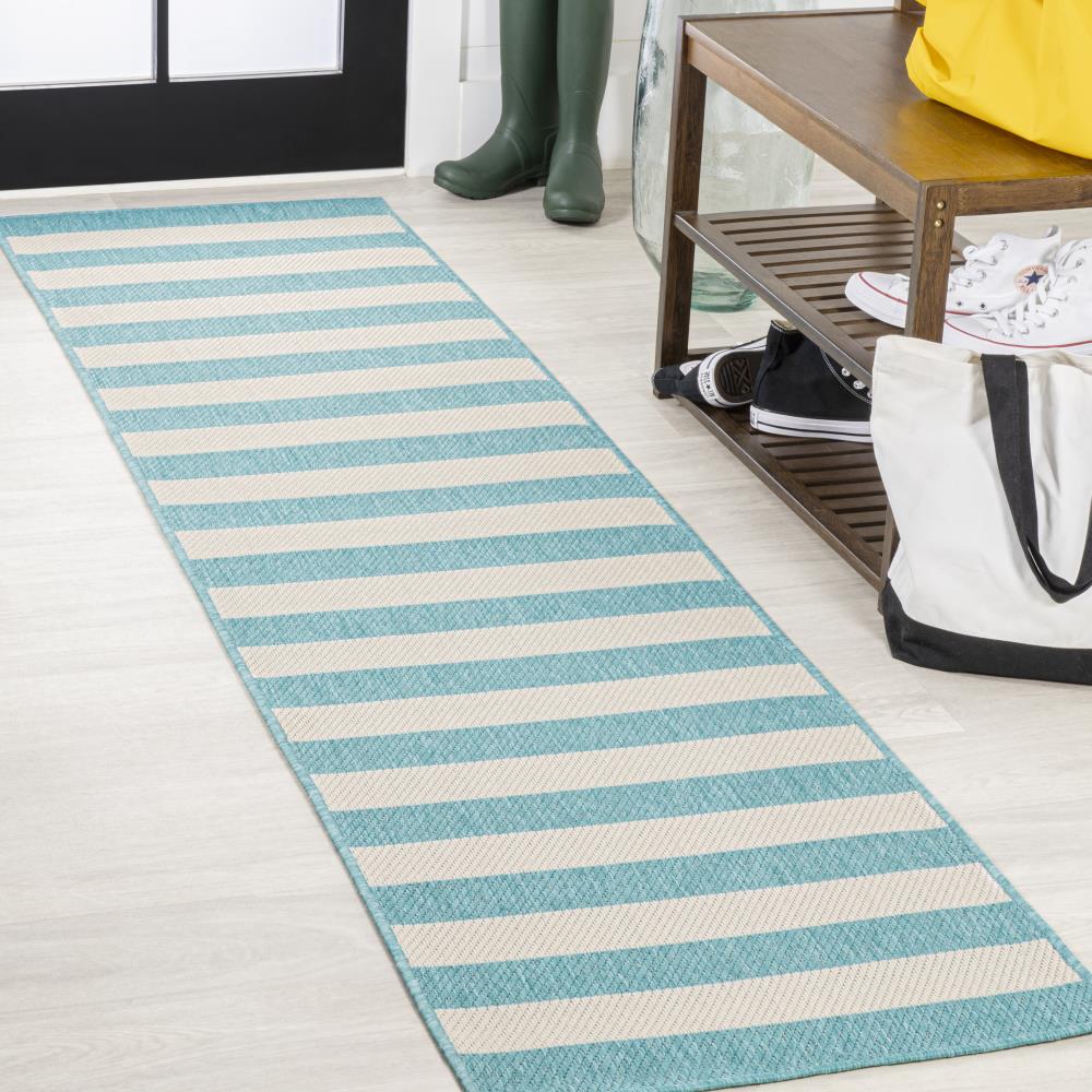 Negril Two-Tone Wide Stripe Indoor/Outdoor Area Rug - Durable & Stylish for Living Room, Patio, or Deck