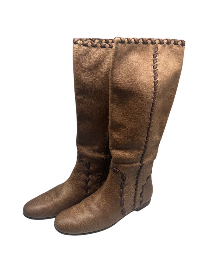 Gucci Janis Brown Leather Ankle Boots Size 9.5 Women's Fashion Shoes for Fall Winter Outfits & Office Wear