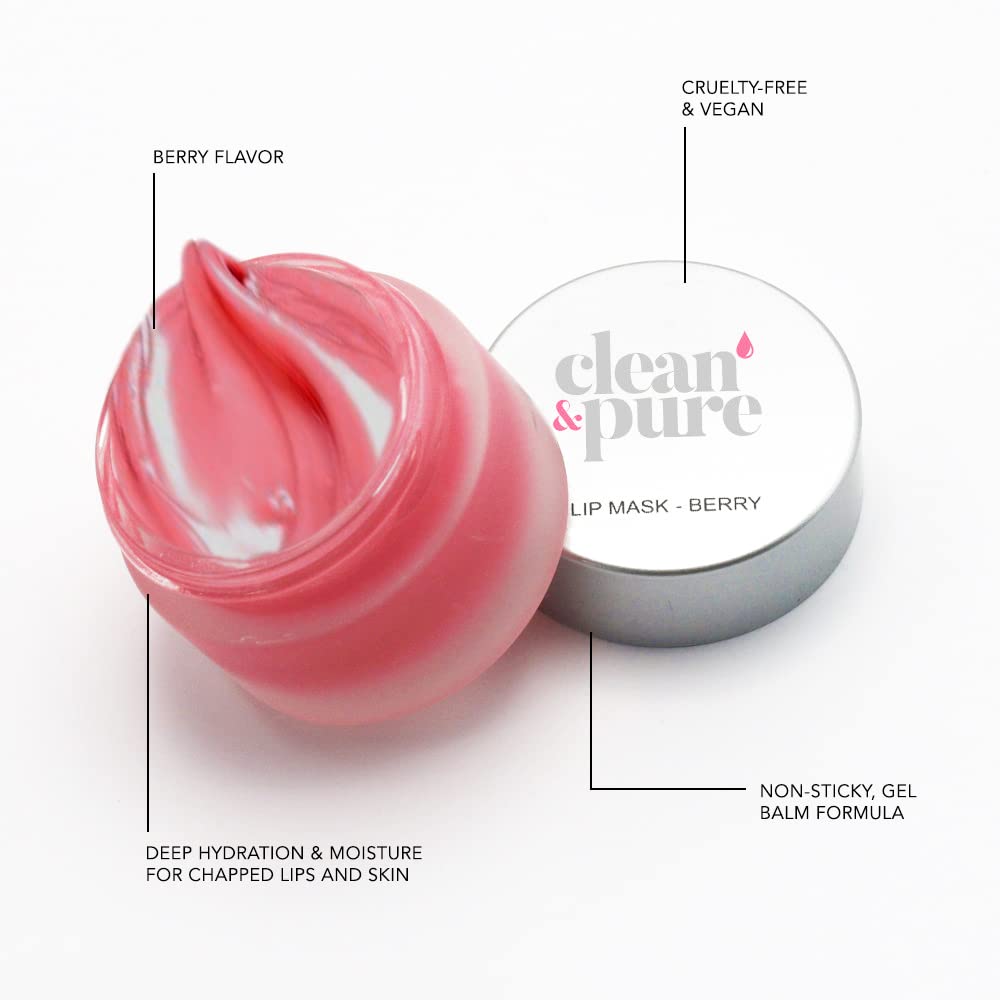 Berry Lip Sleeping Mask - Overnight Hydrating & Plumping Lip Treatment with Collagen Boost - Restore & Moisturize Dry, Chapped Lips - Perfect for Nighttime Lip Care & Winter Lip Protection