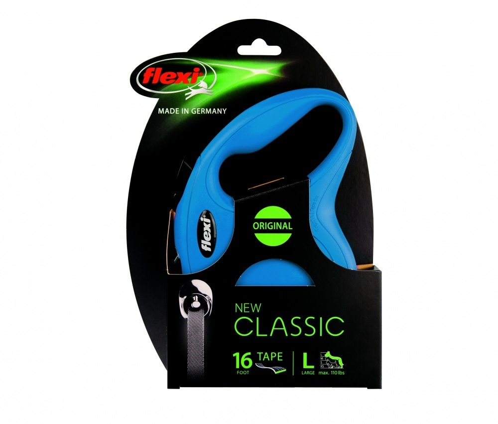 Flexi New Classic LG Retractable 16 ft Tape Leash for Dogs - Adjustable Hands-Free Dog Walking Leash for Medium to Large Breeds - Perfect for Running, Hiking, Jogging & Outdoor Adventures