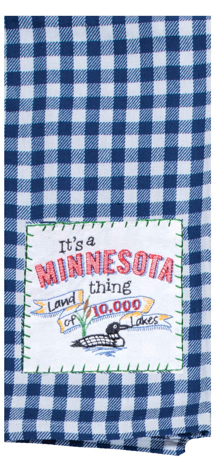 Minnesota Map Embroidered Dish Towels - Set of 2 State Souvenir Kitchen Towels | Kay Dee Designs | Perfect for Home Decor, Gifts & Minnesota Pride