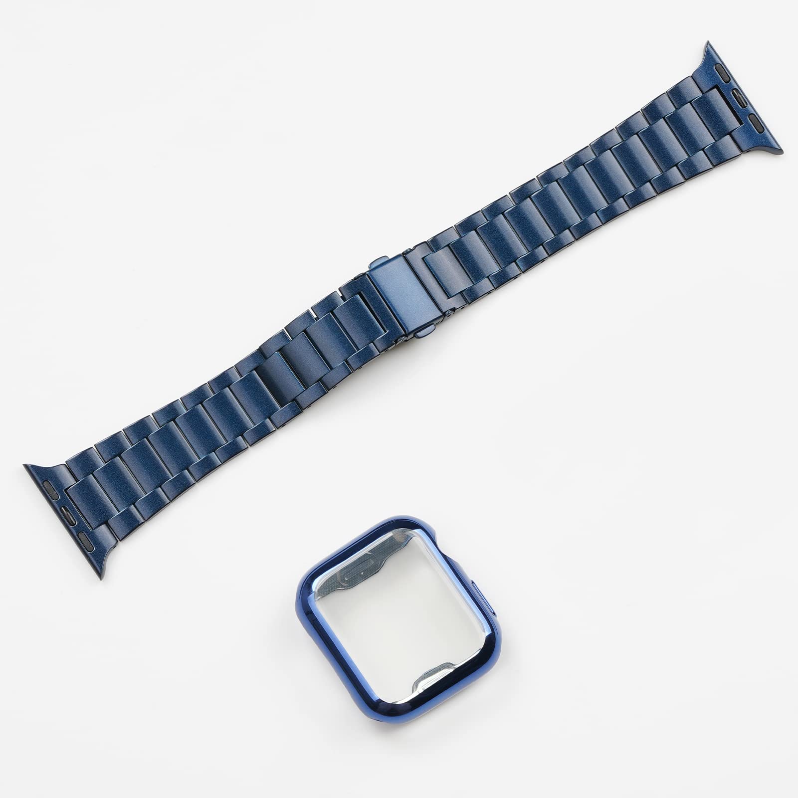 Premium Stainless Steel Apple Watch Band Compatible with Ultra/Series 10/9/8/7/6/SE/5/4/3/2/1 (38mm-49mm) - Durable Metal iWatch Strap with Protective Case & Screen Protector for Men & Women | Perfect for Business, Workout & Everyday Wear