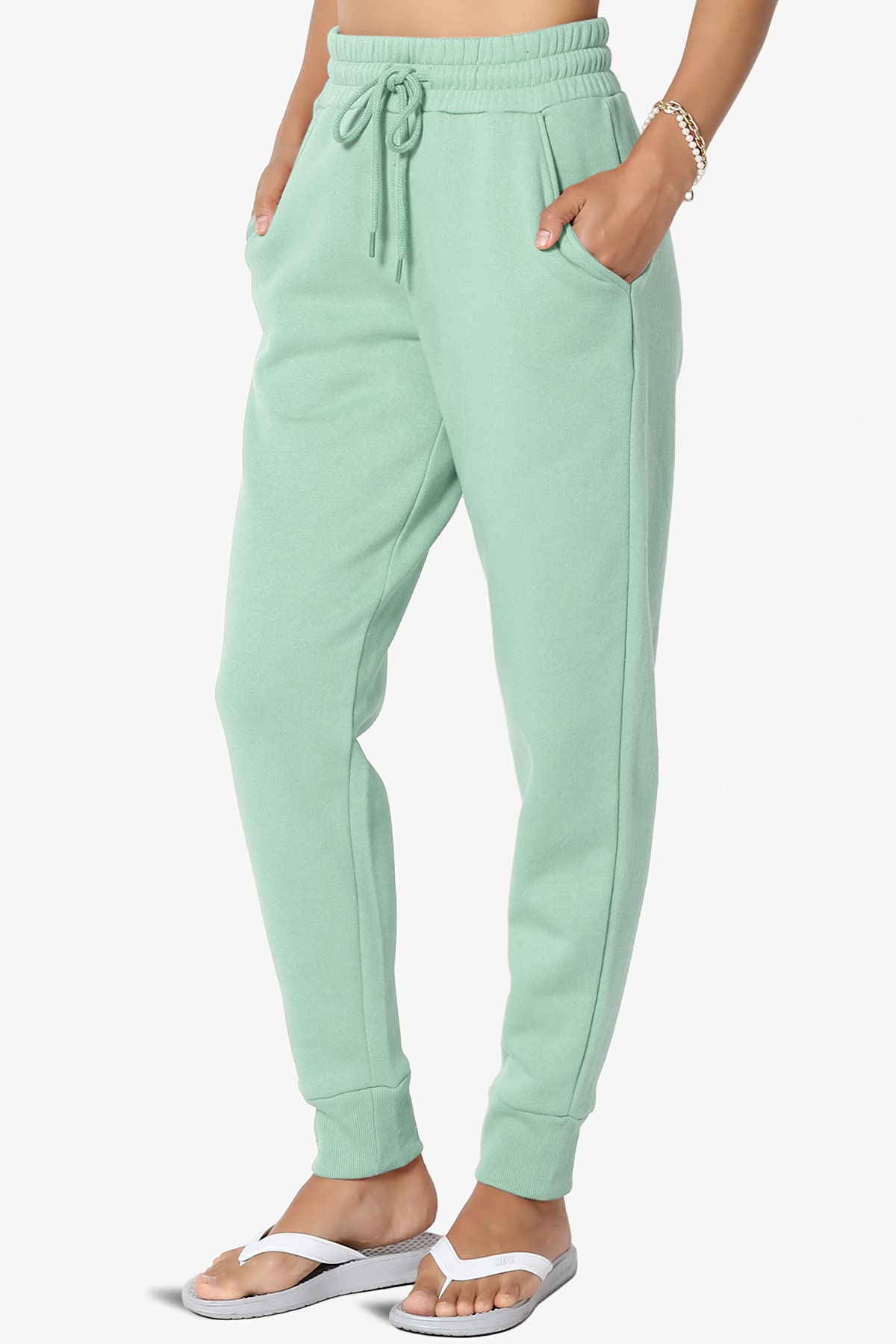 TheMogan Active Lounge Comfy Cotton Blend Drawstring Waist Jogger Sweat Pants for Women - Soft Casual Workout Pants with Pockets | Perfect for Yoga, Running, Travel & Lounging at Home