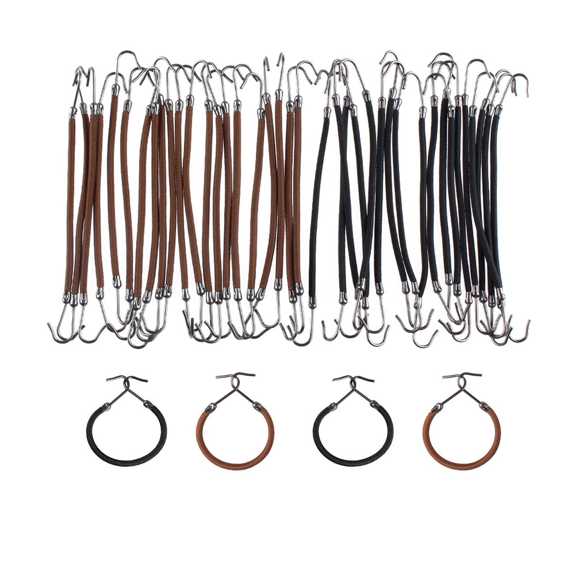 RONRONS 30 Pack Elastic Headbands for Women - Black & Brown Hair Ties, Ponytail Holders, No Slip Hair Bands for Workout, Yoga, Running, and Daily Styling