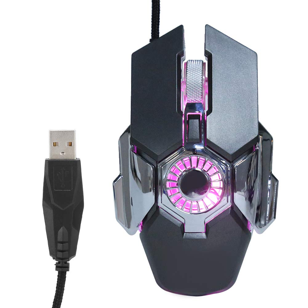 125 Gaming Mouse Wired - RGB Backlit Ergonomic Mouse with 6 Programmable Buttons for PC, Laptop, Desktop | Perfect for FPS, MOBA & MMO Games (Gray)