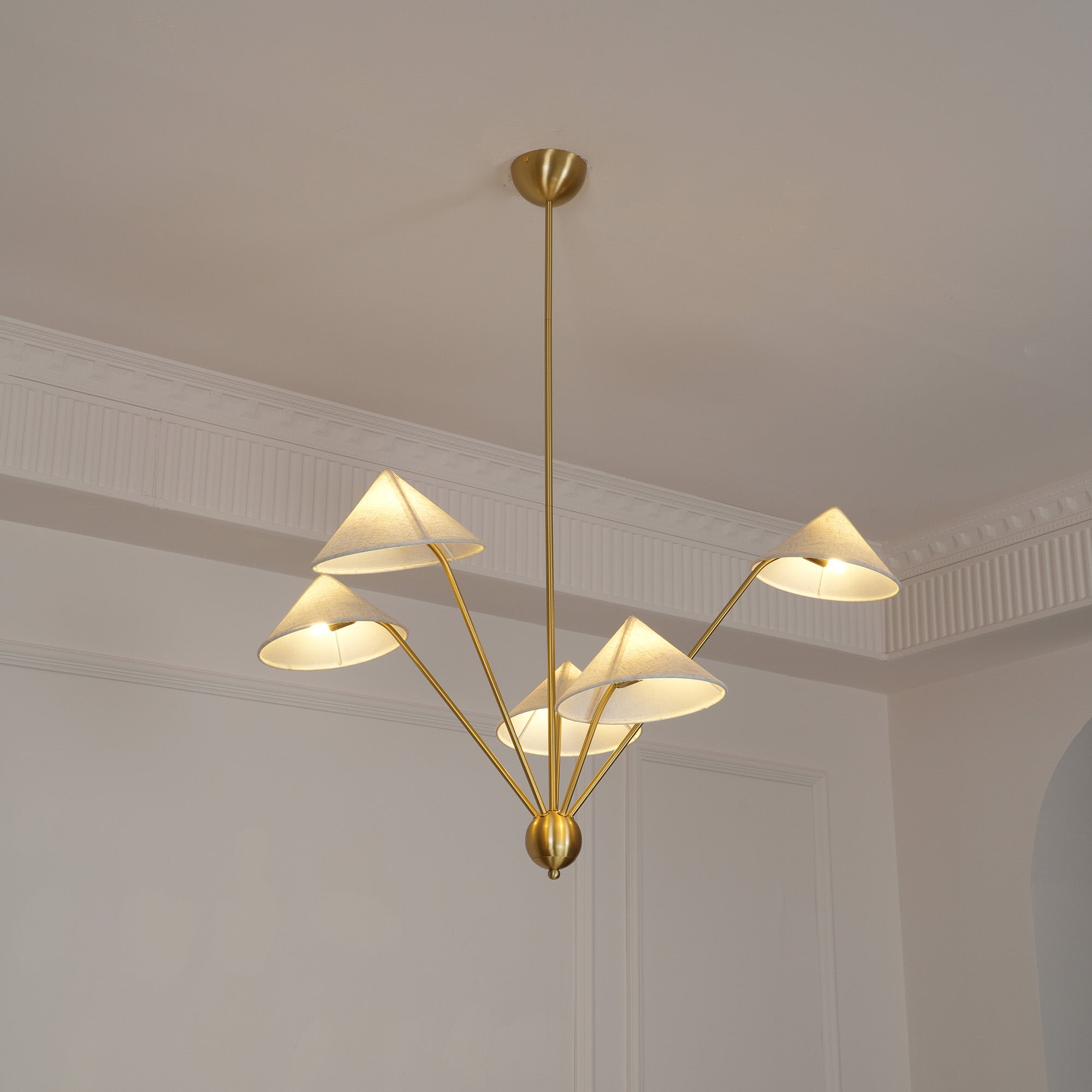 Elegant Mantis Chandelier - Modern Insect-Inspired Lighting Fixture for Dining Room, Living Room, and Bedroom Decor