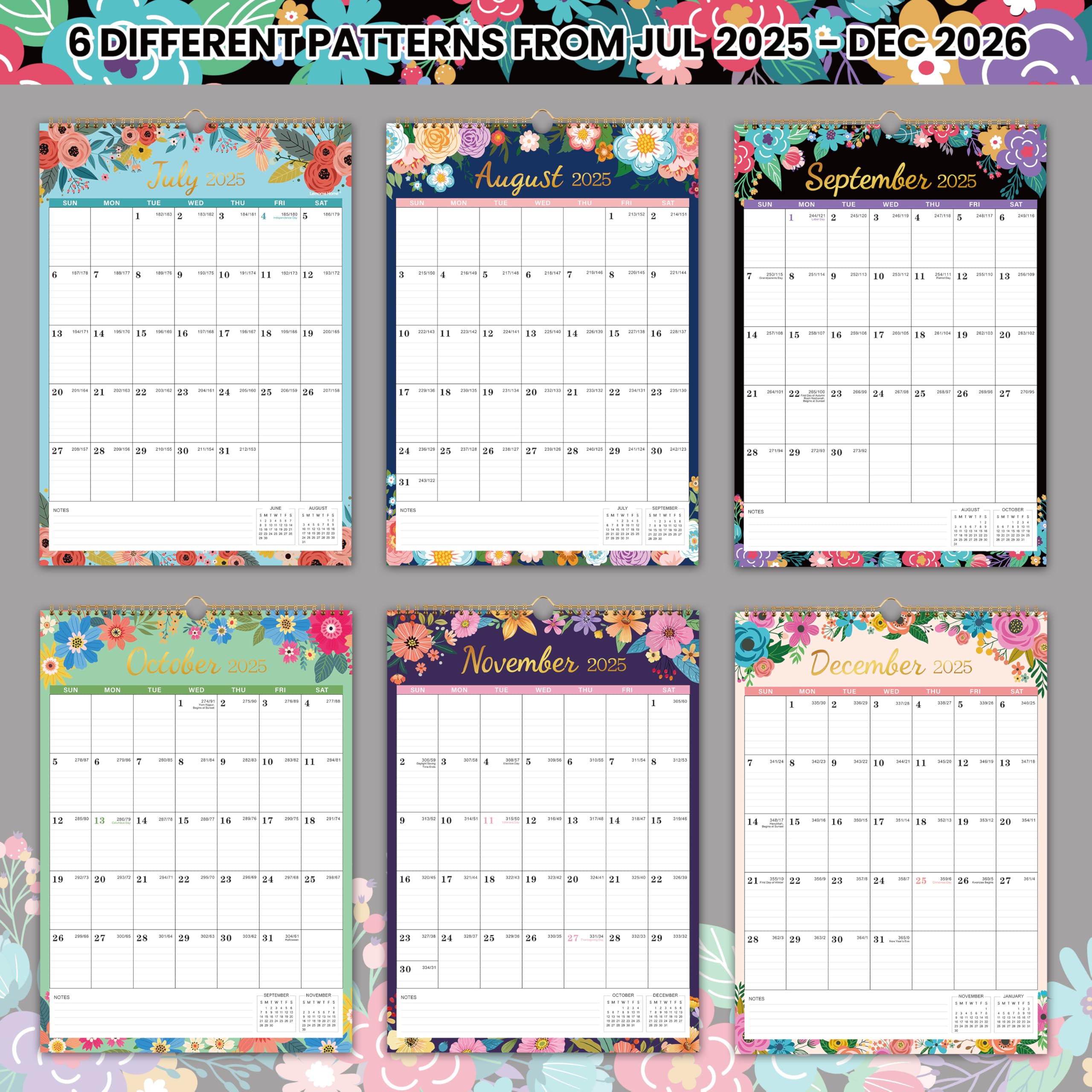 2025-2026 Wall Calendar - 18 Month Large Planner (July 2025-December 2026) | 12