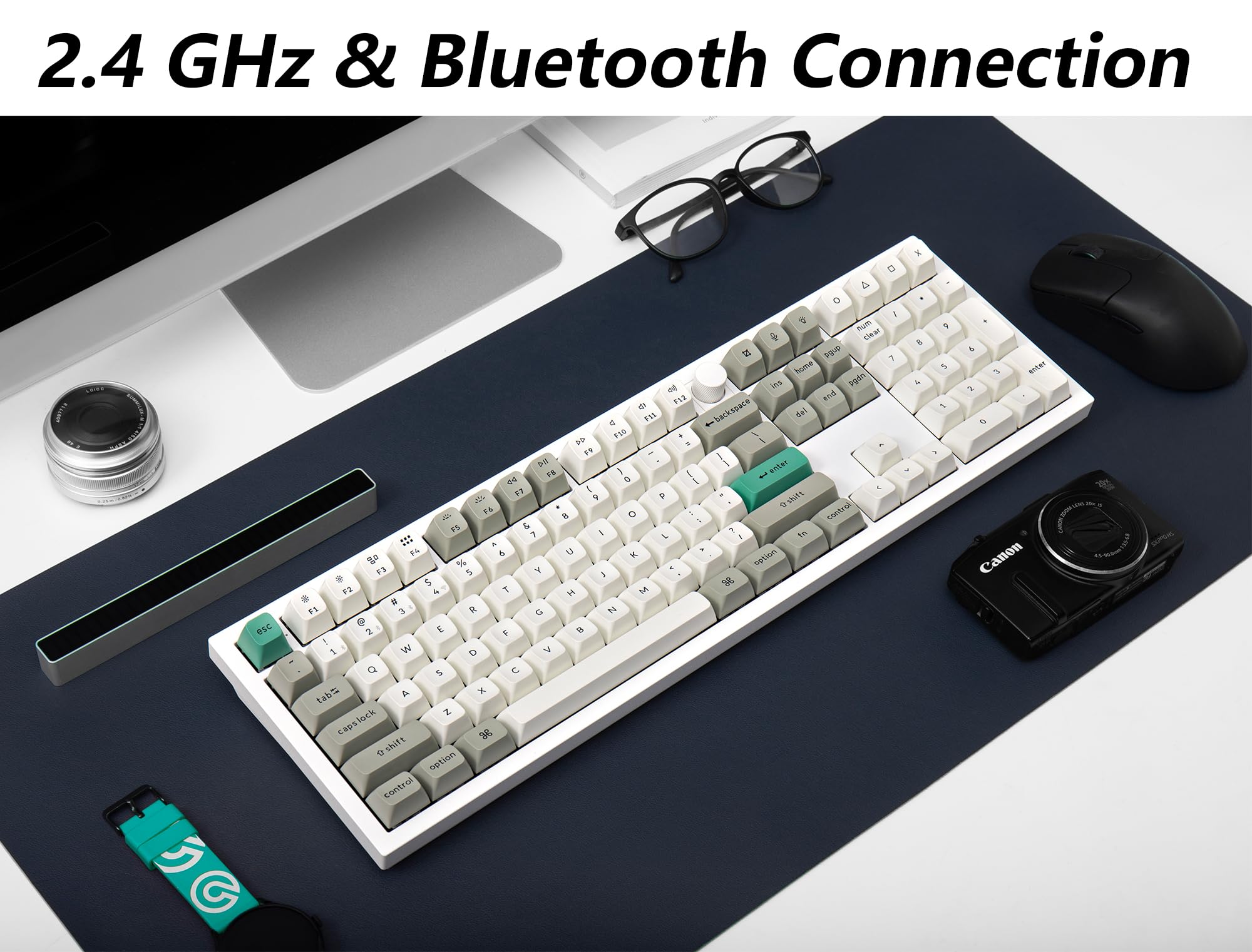 Keychron Q12 Max Wireless Custom Southpaw Mechanical Keyboard - QMK/VIA Programmable, Full Metal 96% Layout, Bluetooth/Wired/2.4GHz, RGB Backlit, Hot-Swappable Jupiter Red Switch - Compatible with Mac, Windows, Linux - Perfect for Gaming, Coding & Office Work