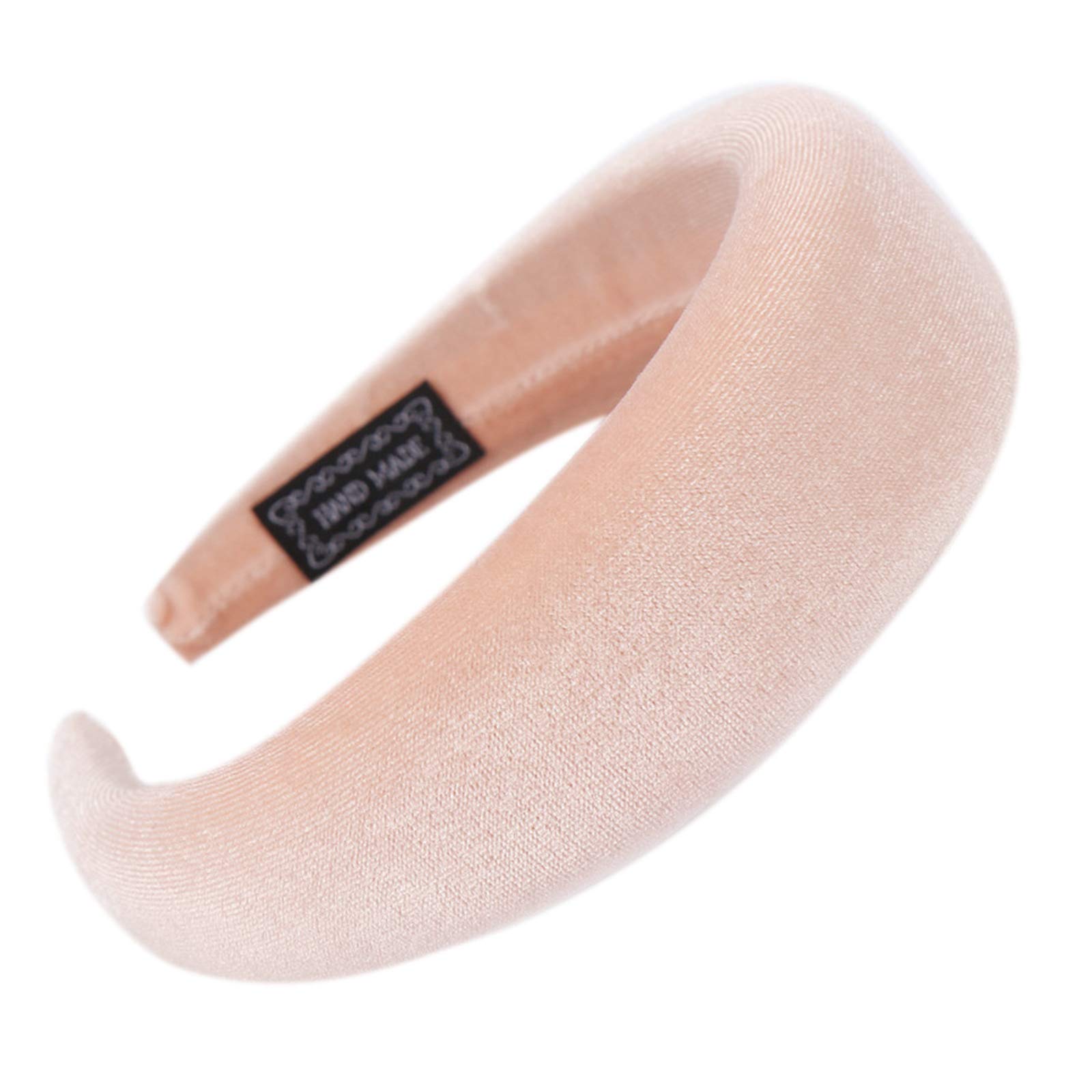 Caralin 11 Colors Women's Padded Wide Sponge Headband - Glitter Velvet Hair Hoop in Sweet Candy Colors for Vintage Party, Korean Style (Pink) - Perfect for Daily Wear, Cosplay, and Special Occasions
