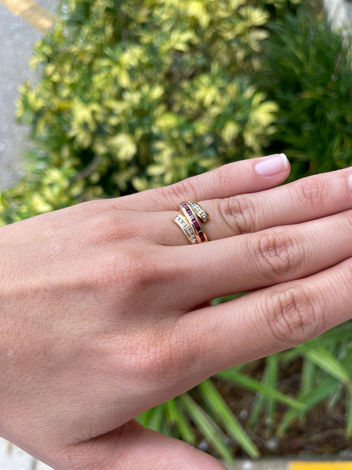 14K Gold Ruby & Diamond Cocktail Ring for Women - Elegant Evening Party Jewelry Gift for Anniversary, Engagement or Special Occasions