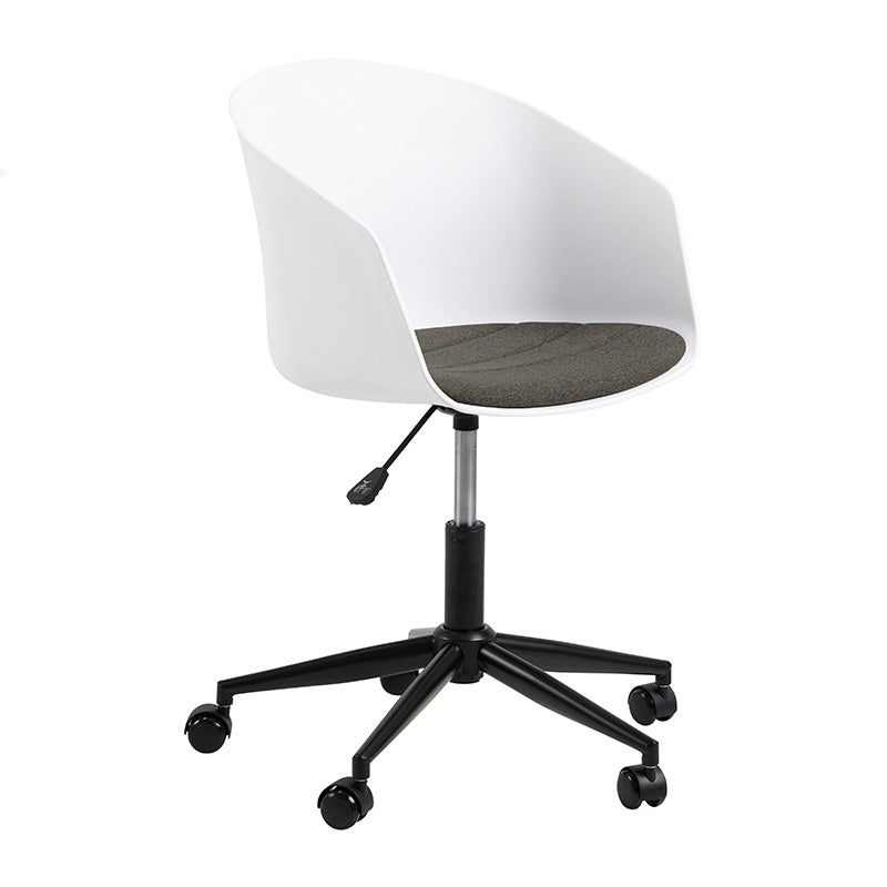 LIDAN Ergonomic Office Chair - Adjustable Height, Swivel & Rolling - White & Black - Perfect for Home Office, Gaming & Workspace