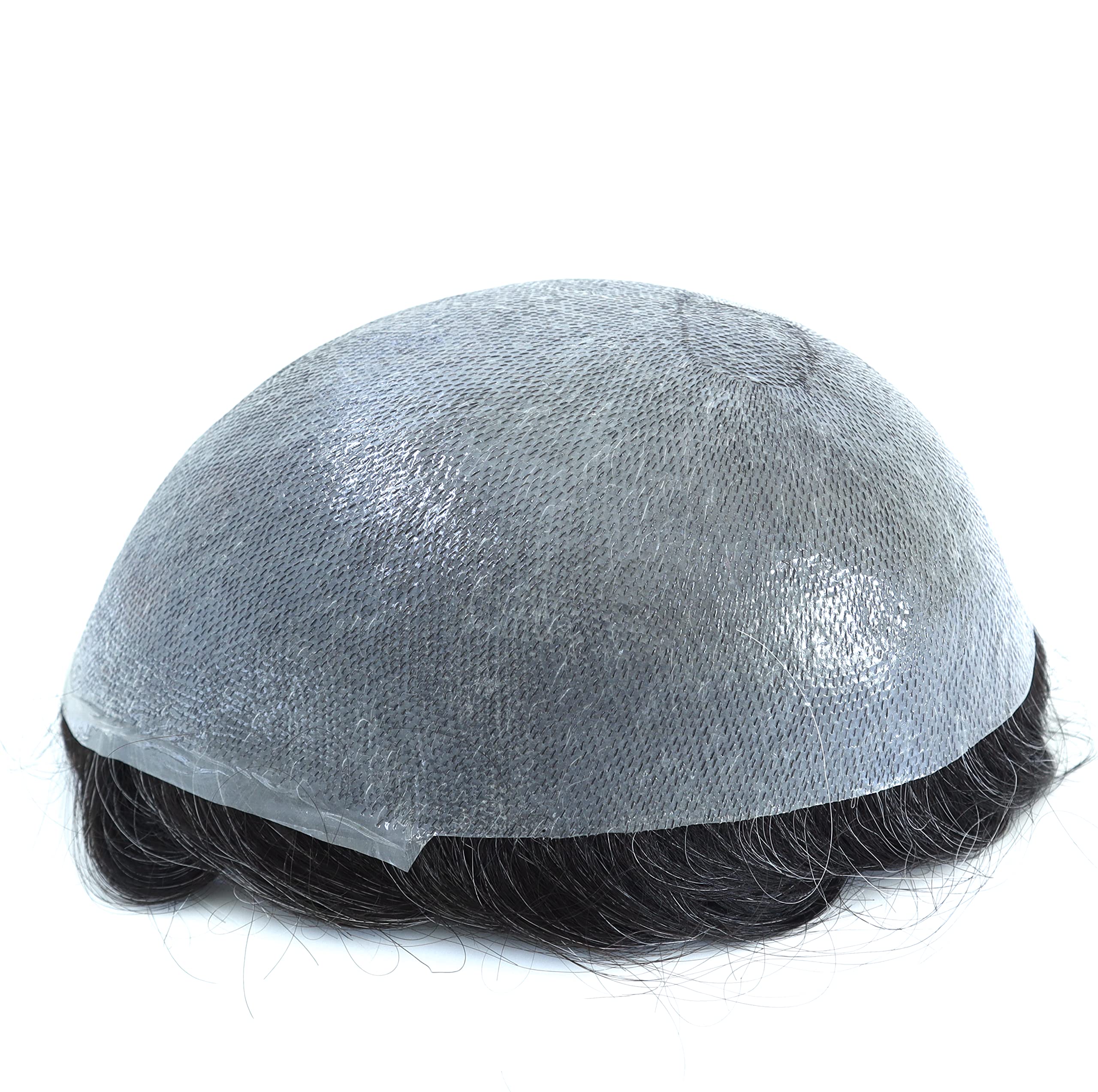 Men's Toupee Hair Pieces - Ultra Thin Skin Human Hair Replacement Systems for Men - Natural Hairline #1B20 - Perfect for Daily Wear, Special Occasions & Hair Loss Solutions