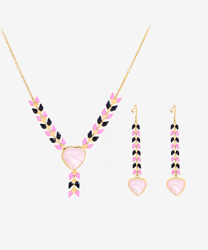 Wrangler Demeter's Heart Necklace and Earrings Set - Sterling Silver Greek Goddess Jewelry for Women - Perfect for Valentine's Day, Anniversary, and Romantic Date Nights