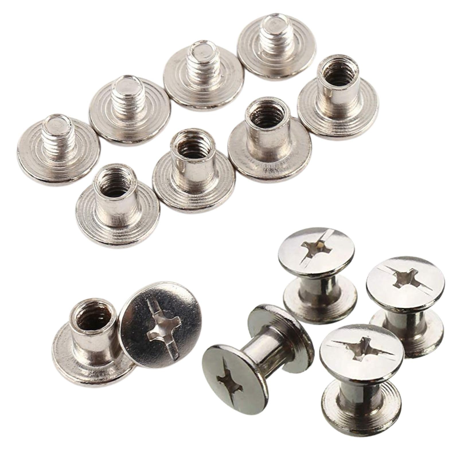 Jadeshay 100pcs Chicago Screw Binding Kit - Brass Binding Posts for DIY Leather Craft, Bookbinding, Photo Albums, Leather Belts & More | Secure & Durable Fasteners for Leatherworking & Handmade Projects