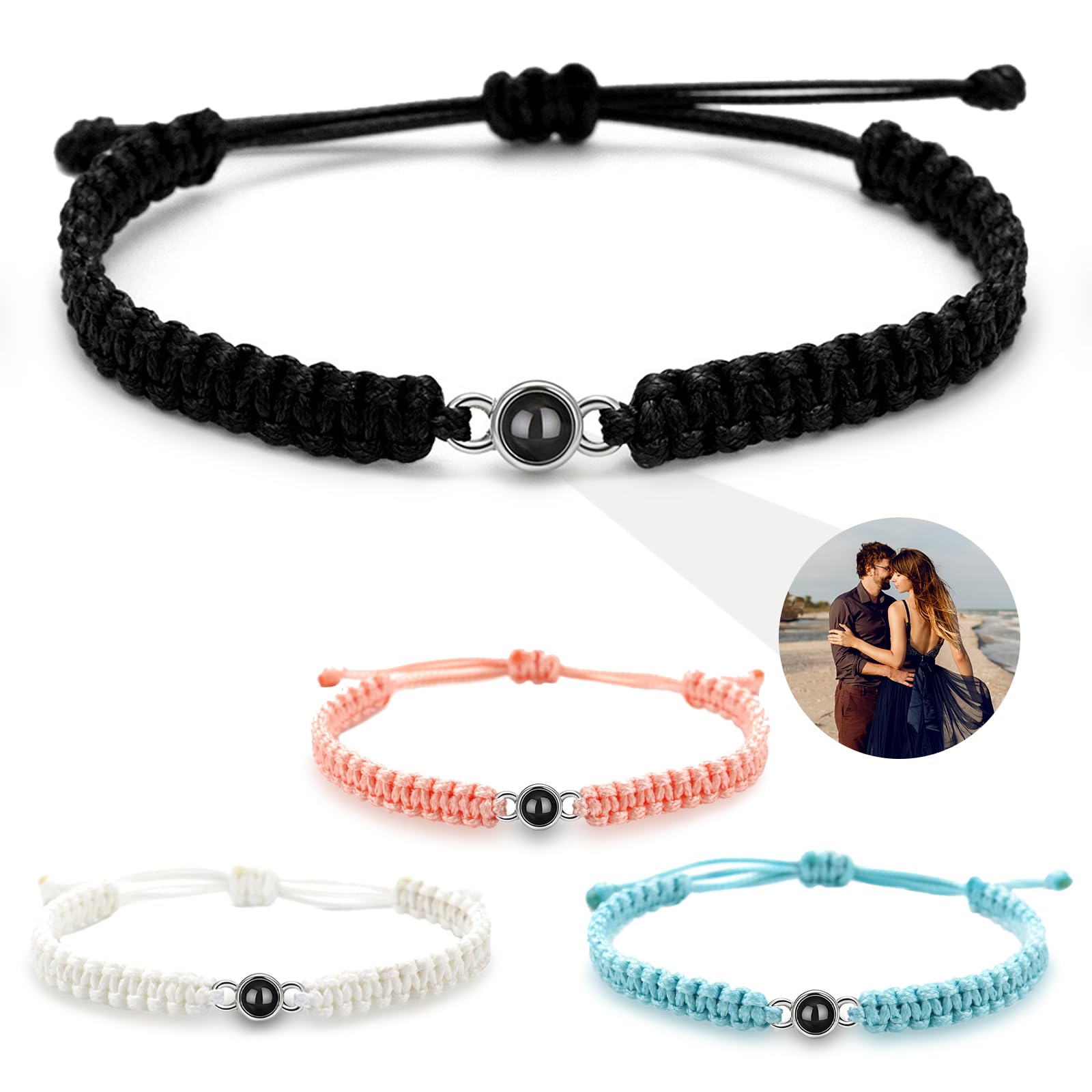 Custom Photo Bracelet for Women - Personalized Engraved Memorial Jewelry with Picture Inside, Unique Valentines Gift for Wife & Girlfriend - Perfect for Anniversaries, Birthdays & Special Occasions