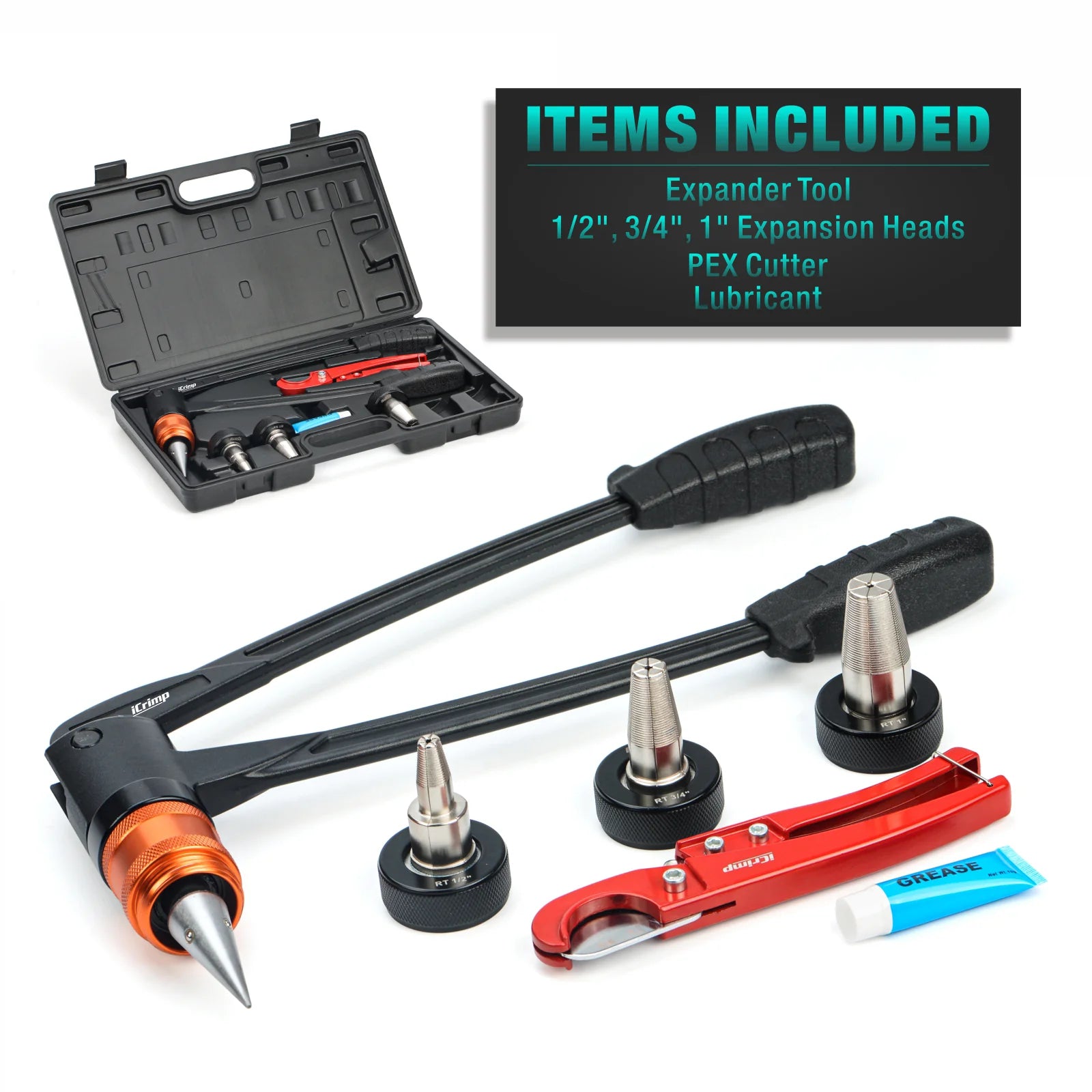 Professional PEX Expansion Tool Kit with 1/2