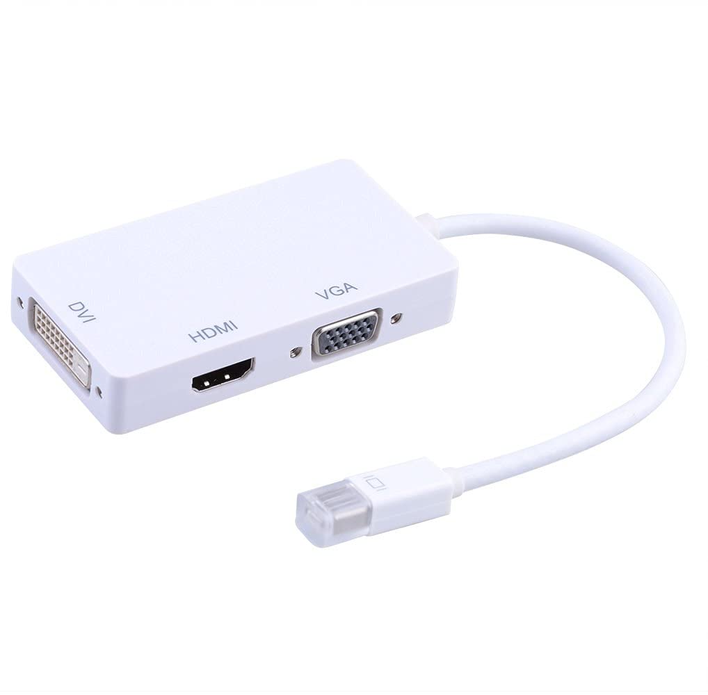 Mini DisplayPort to HDMI VGA DVI Adapter - Thunderbolt Compatible for MacBook Pro/Air - Connect External Monitors for Work & Gaming