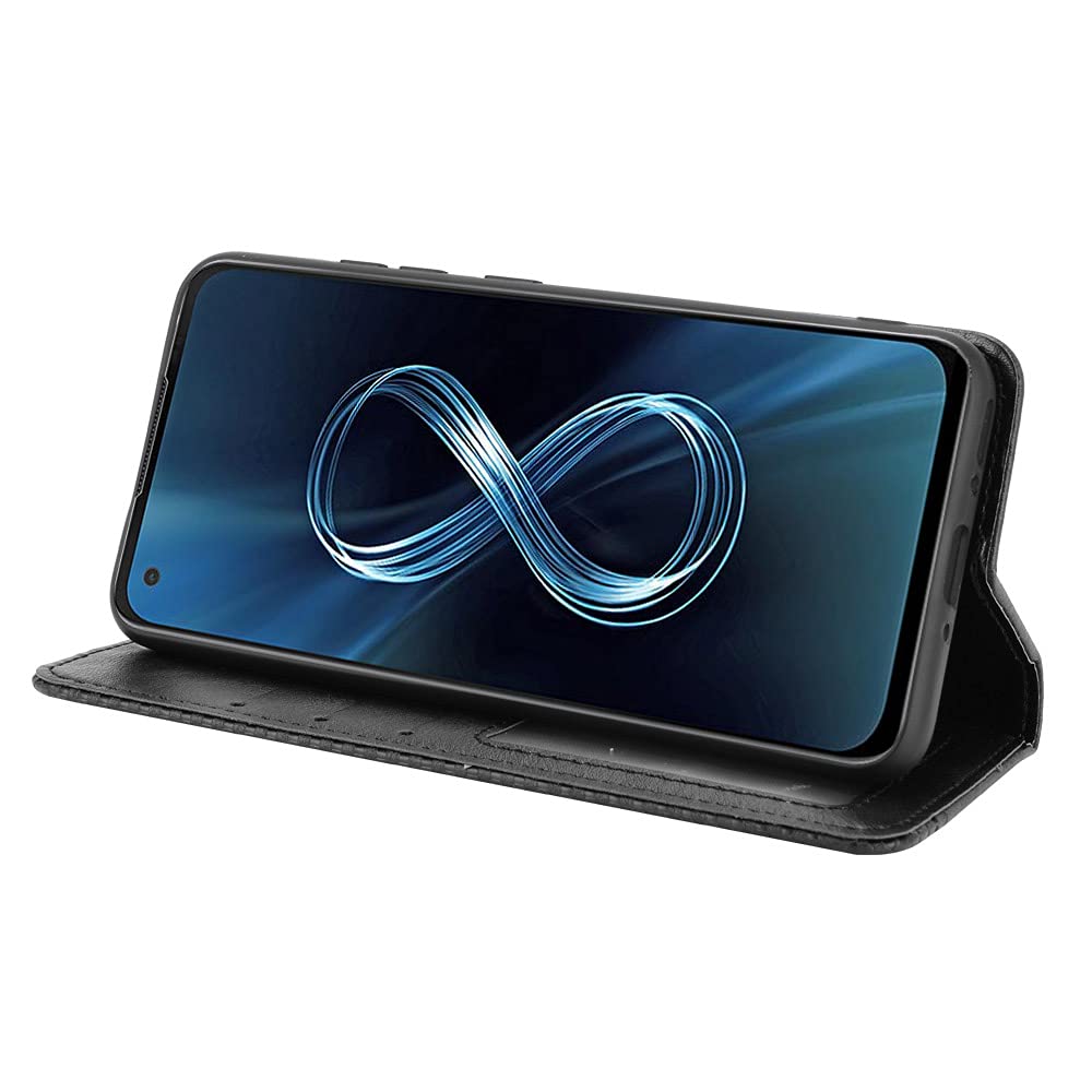 Premium PU Leather Flip Case for Asus ZenFone 8 (2021 ZS590KS) - Slim Protective Cover with Card Slots | Perfect for Work, Travel & Daily Use