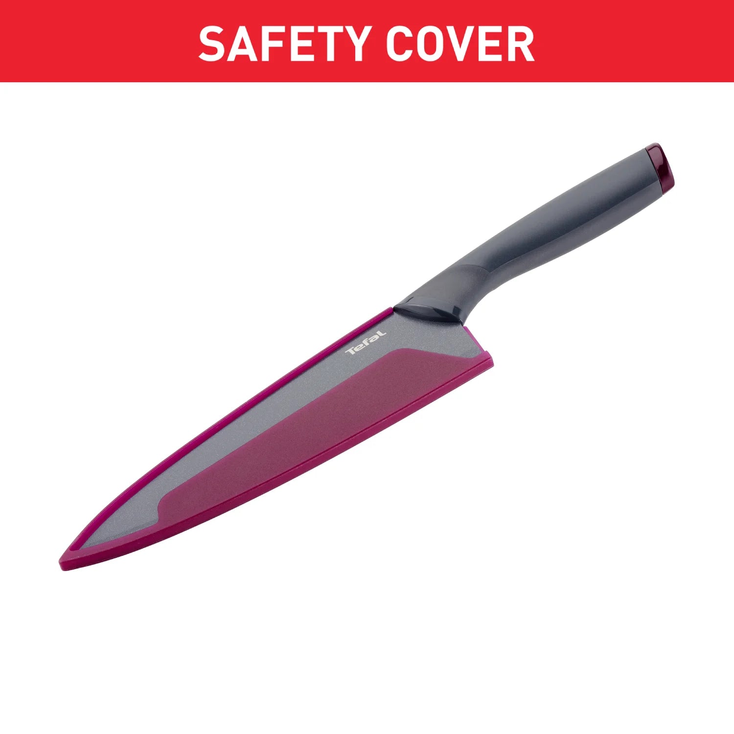 Tefal Fresh Kitchen 8-Inch Non-Stick Stainless Steel Chef Knife - Professional Kitchen Knife for Slicing, Dicing & Chopping - Perfect for Home Cooks & Professional Chefs (Model K1220205)