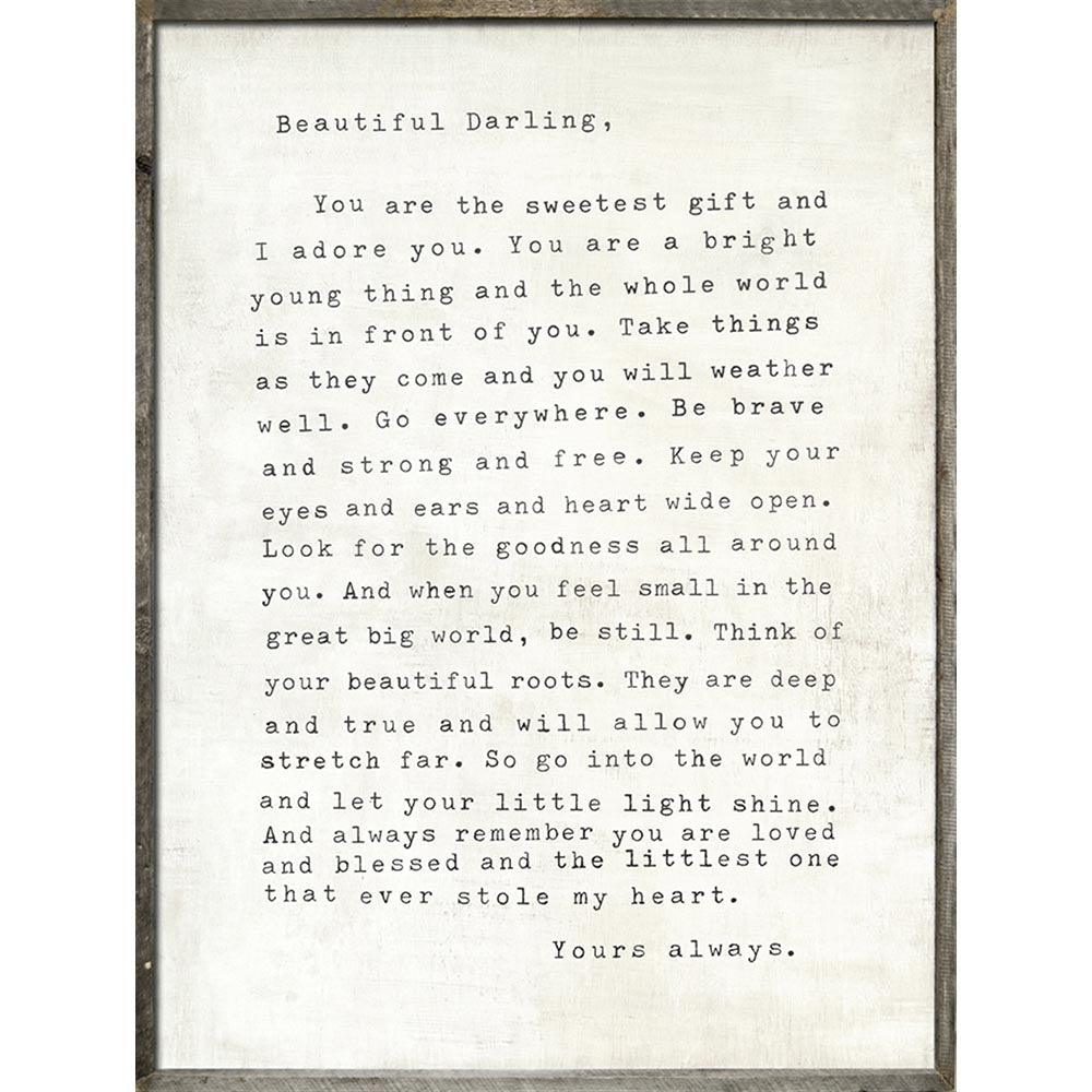 Sophie Art Print - Elegant Letter-Themed Wall Decor for Home & Office | Perfect for Living Room, Bedroom, or Gift