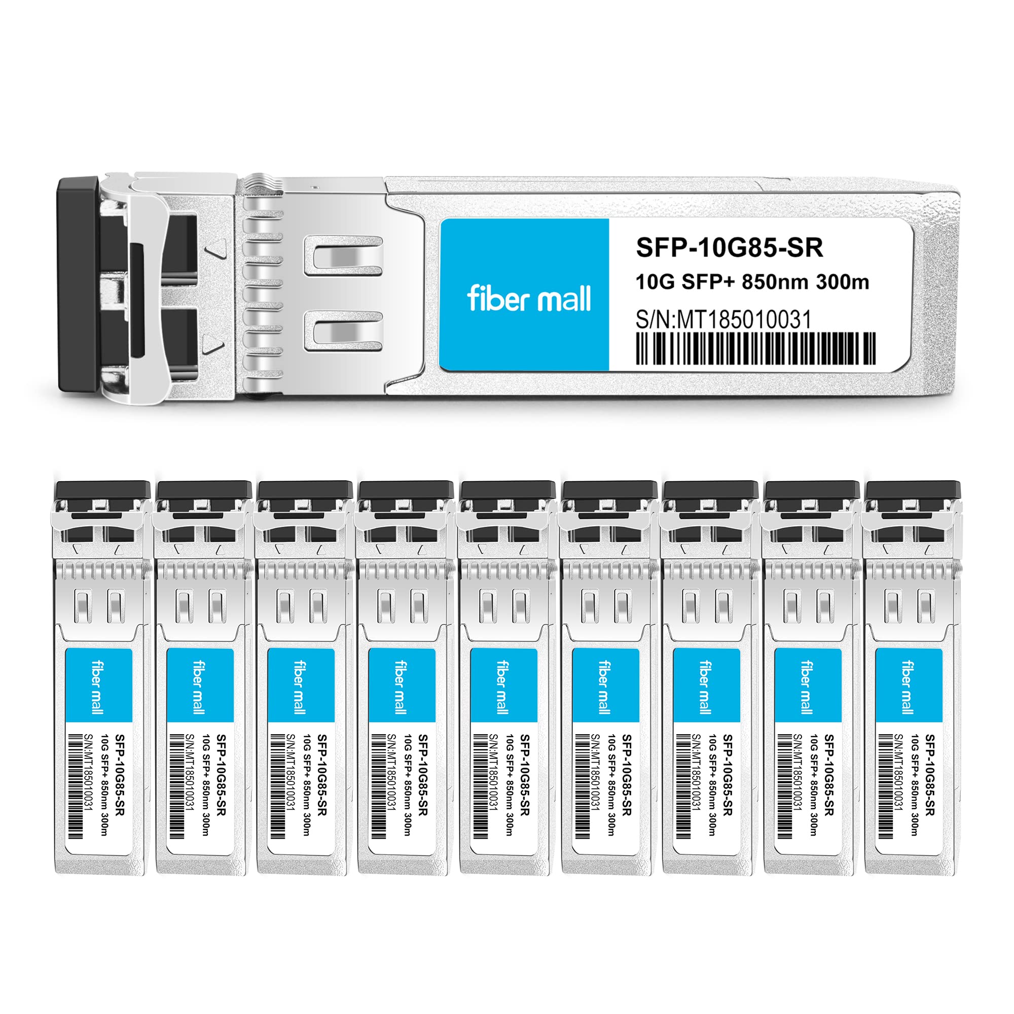 Cisco Meraki MA-SFP-10GB-SR 10G SFP+ SR Transceiver Module - 10GBASE-SR, 850nm, 300m MMF, DOM - Pack of 10 - Compatible with Switches & Routers for High-Speed Data Center & Enterprise Networking