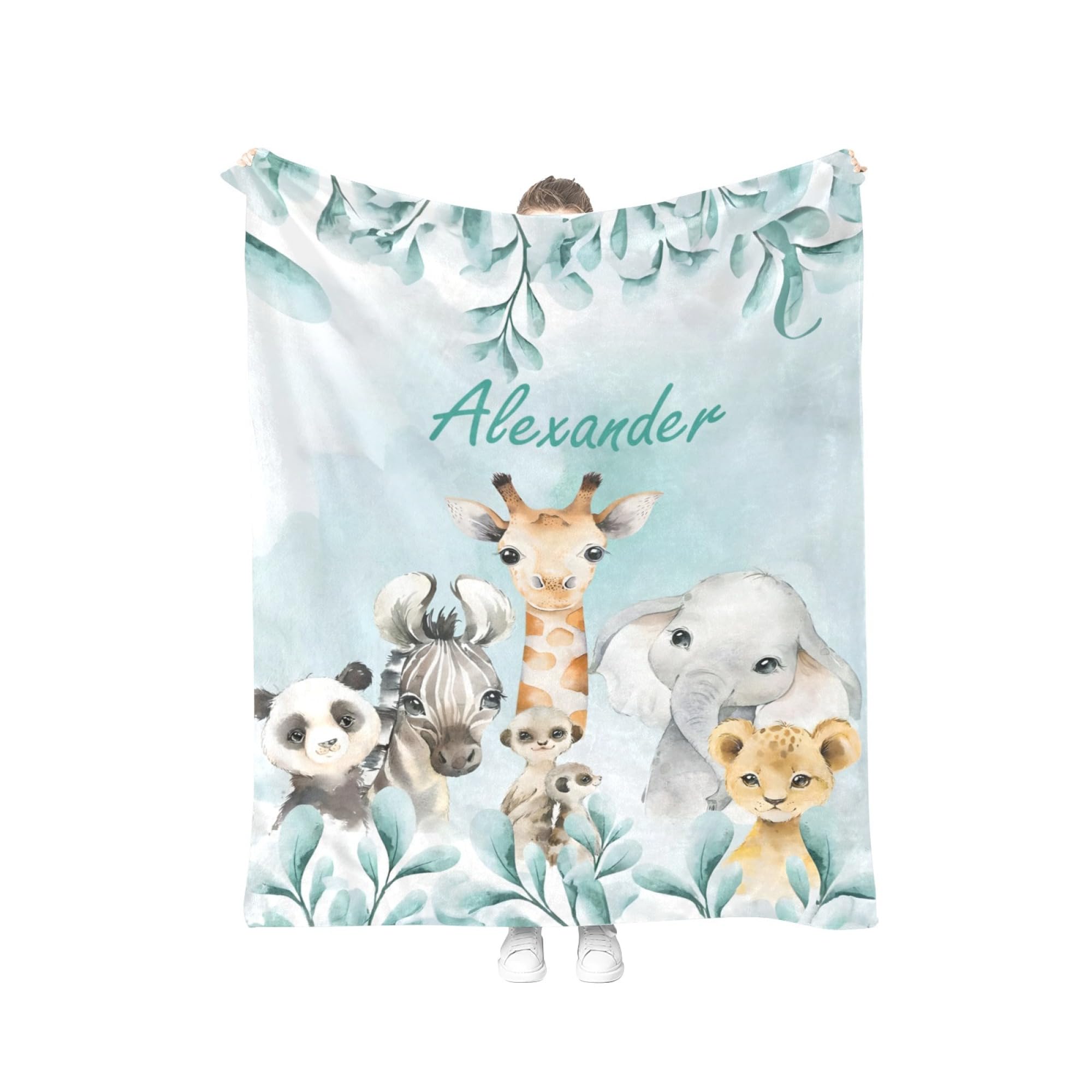 Personalized Baby Blanket for Boys - Custom Name Embroidered Soft Blanket for Newborns & Toddlers - Perfect for Nursery, Gift, and Photo Shoots