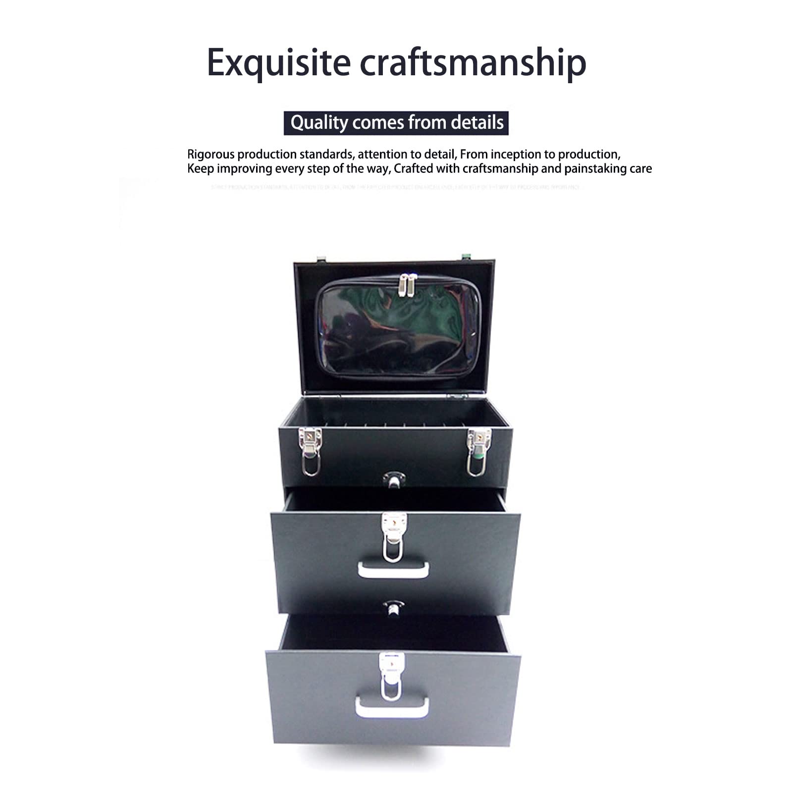 Portable Rolling Makeup Case with Lock - Large Wheeled Vanity Organizer for Travel & Professional Use | Beauty Studio Storage & Travel Cosmetic Case for Makeup Artists & On-the-Go Touchups