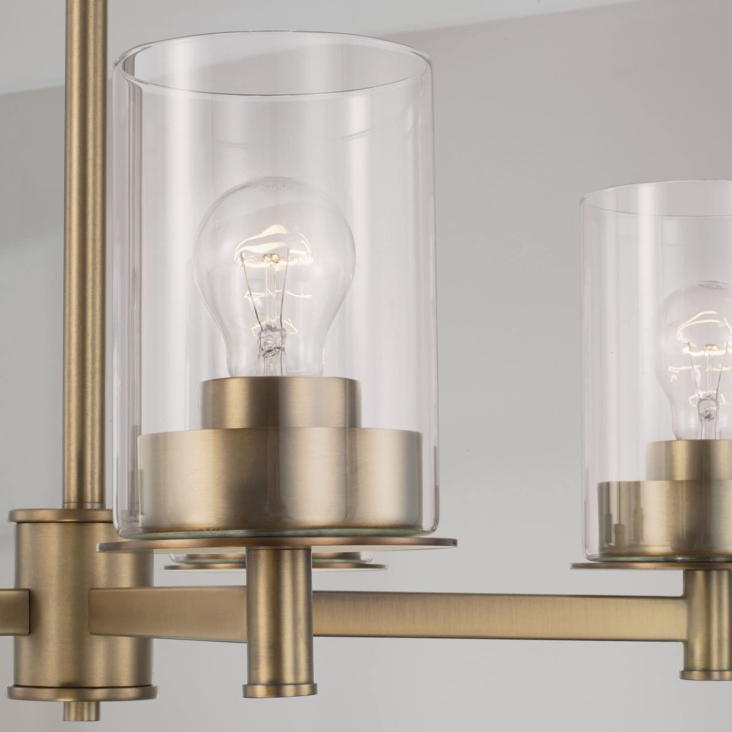 HomePlace Lighting 446851AD-532 Mason Transitional Clear Glass 5-Light Chandelier - 26