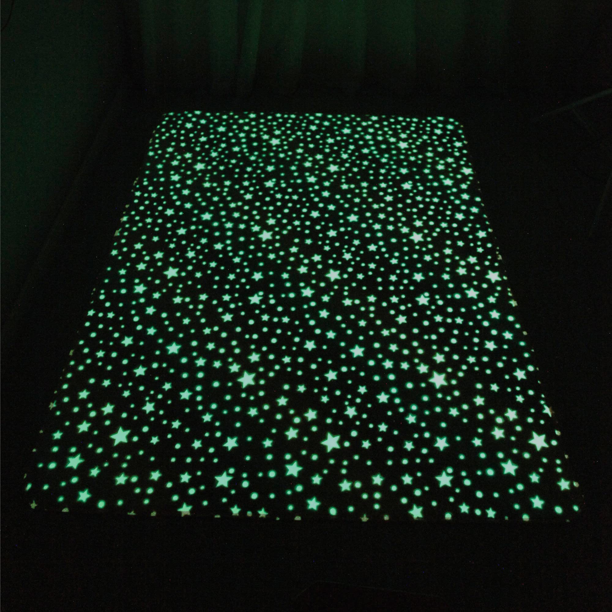Glow in The Dark Luminous Area Rug - Soft Washable Modern Indoor Carpet for Bedroom, Living Room, Kids Room & Dorm Decor - Rainbow Stars Design (6.6x10 Feet) - Perfect for Nighttime Safety, Themed Parties & Cozy Home Ambiance