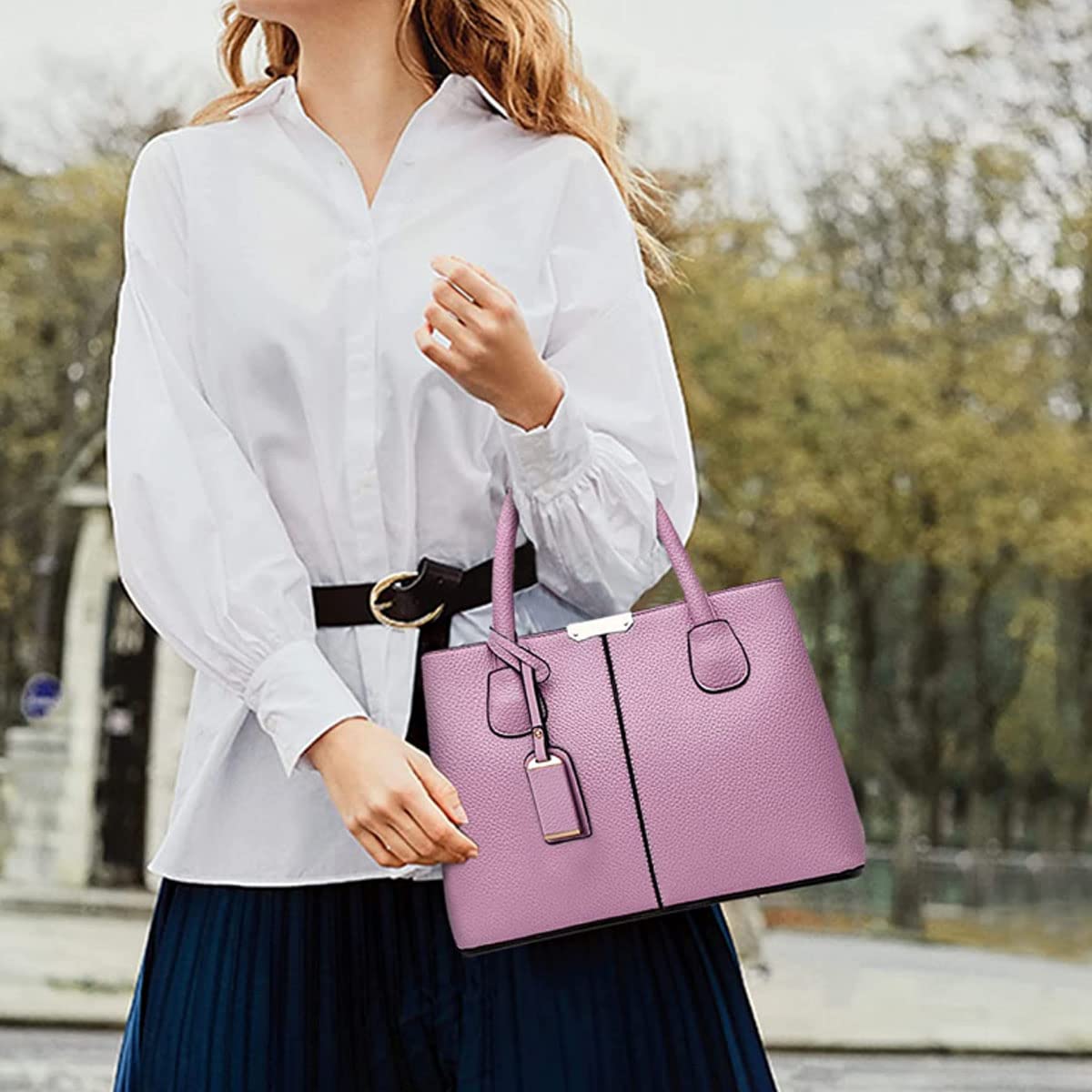Women's PU Leather Handbags - Fashion Top Handle Satchel Tote for Work & Travel