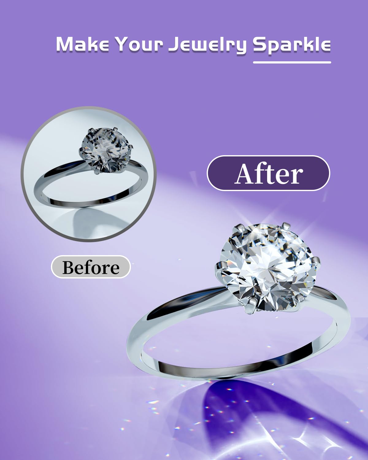 JeaTone 8.5 oz Jewelry Cleaner Solution - Safe for Gold, Silver, Diamonds & Rings | Professional Jewelry Cleaning for Necklaces, Earrings & Watches | Perfect for Daily Maintenance & Special Occasion Prep